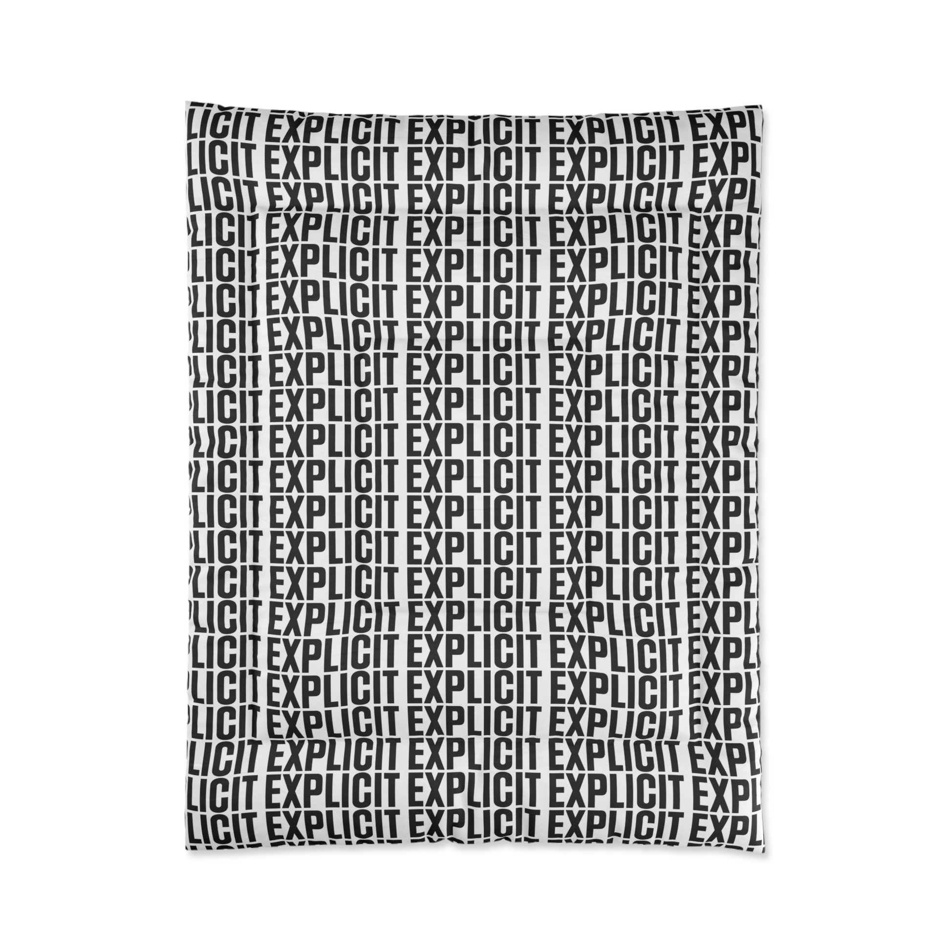 Explicit Letter Printed Comforter: Modern Bedroom Decor, Statement Piece