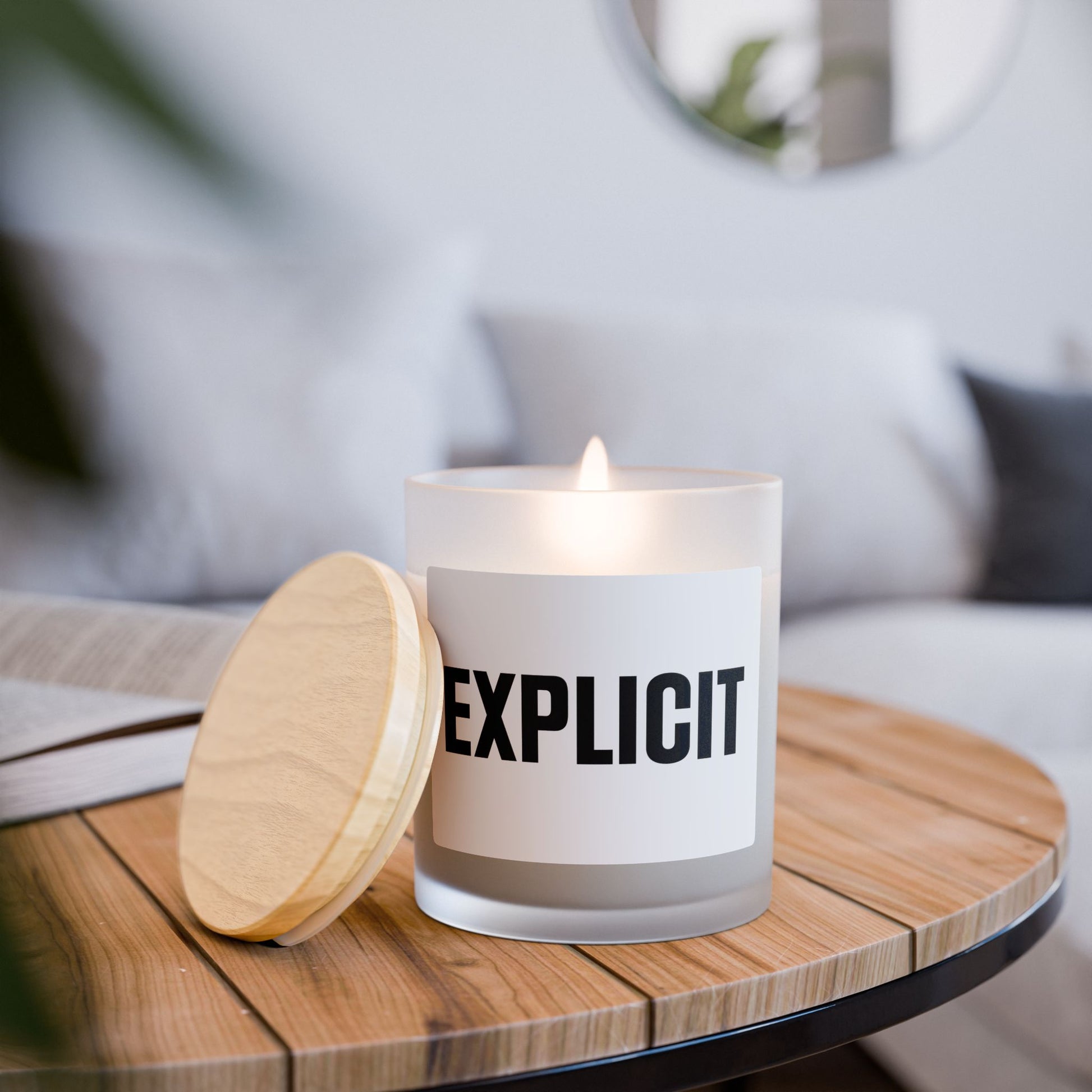 Explicit Scented Candle - Frosted Glass Home Decor & Aromatherapy Gift for Men & Women