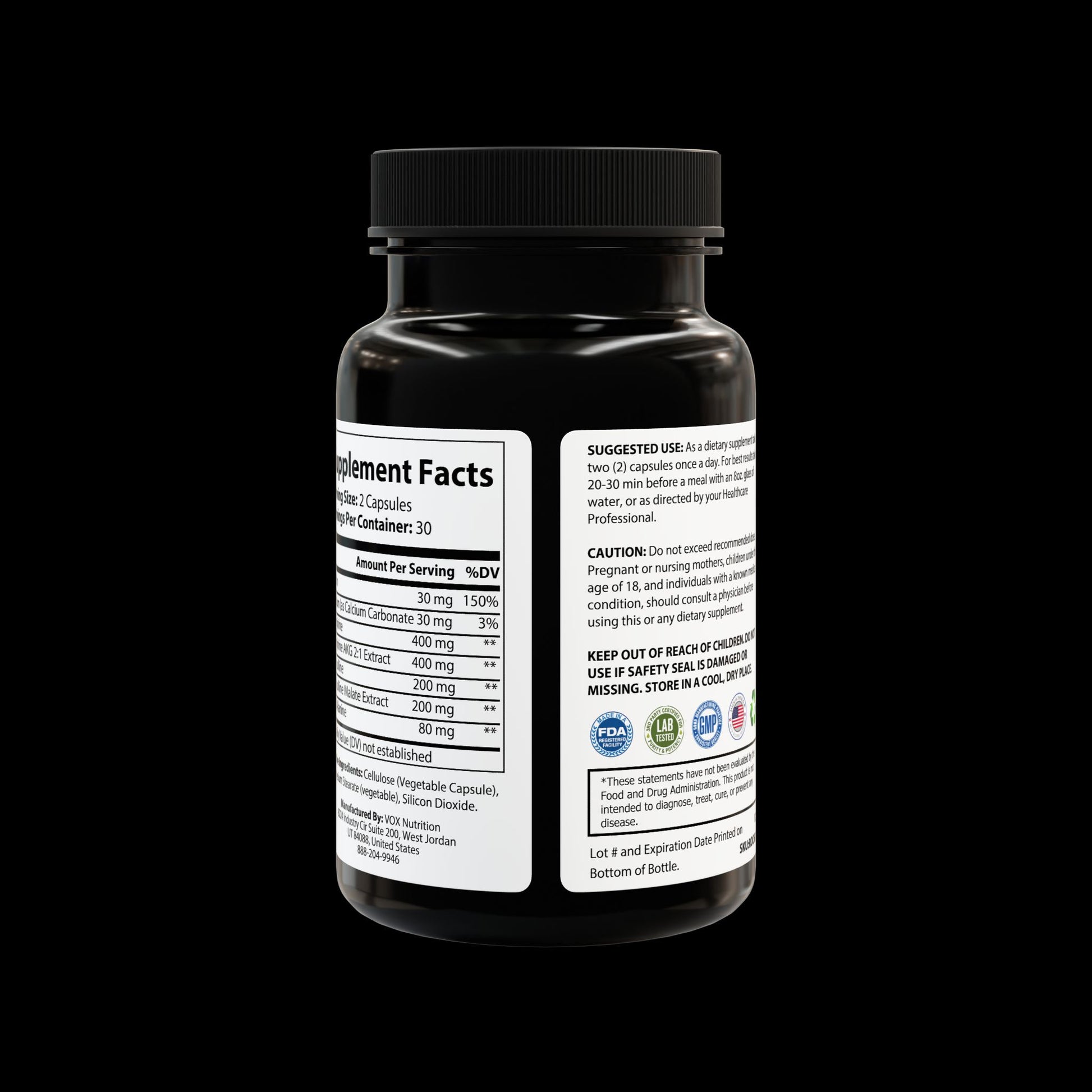 Explicit Energy L-Arginine Supplement: Blood Flow & Performance (60 Capsules)