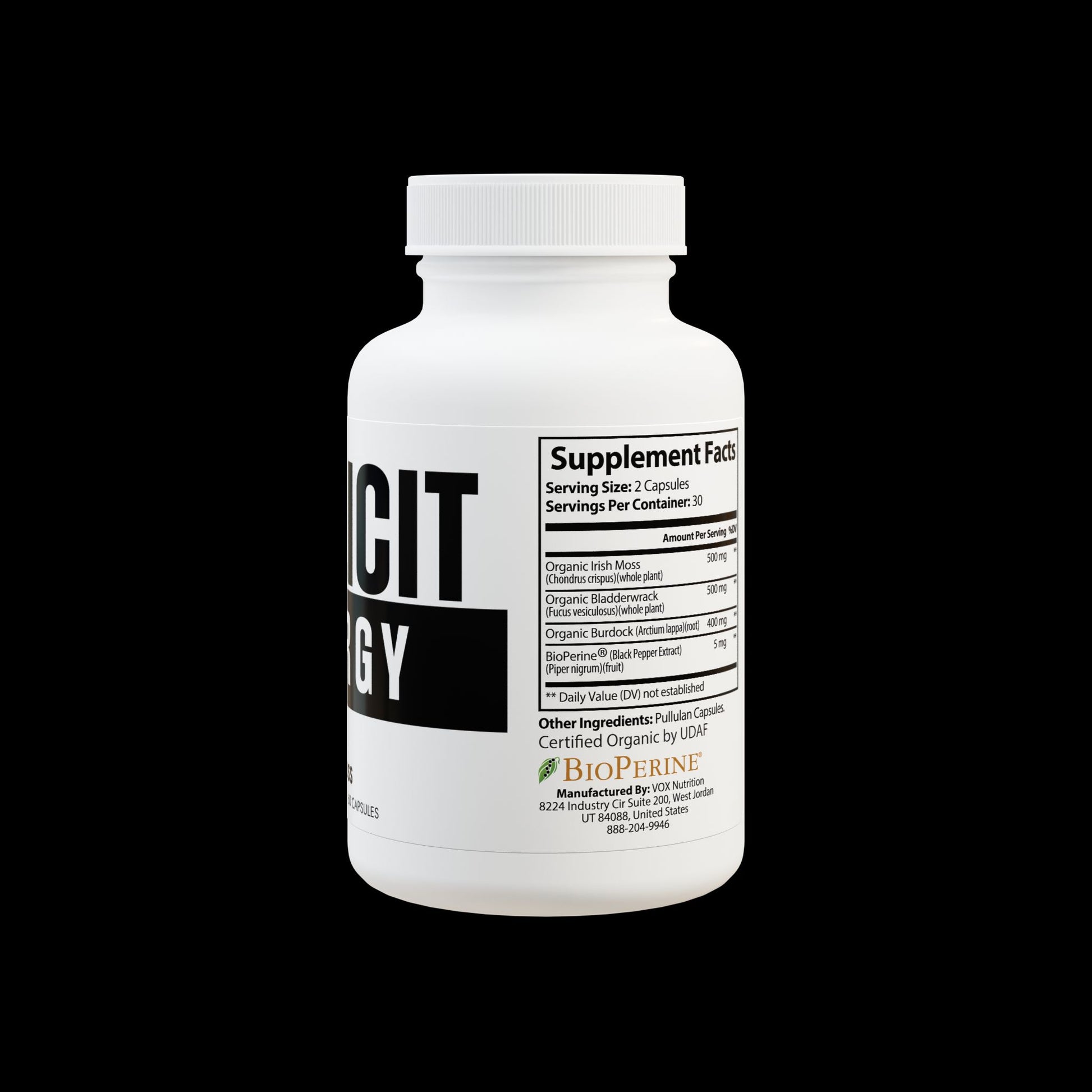 Explicit Energy Organic Sea Moss Complex: 92+ Vitamins & Minerals for Vitality (60 Capsules)