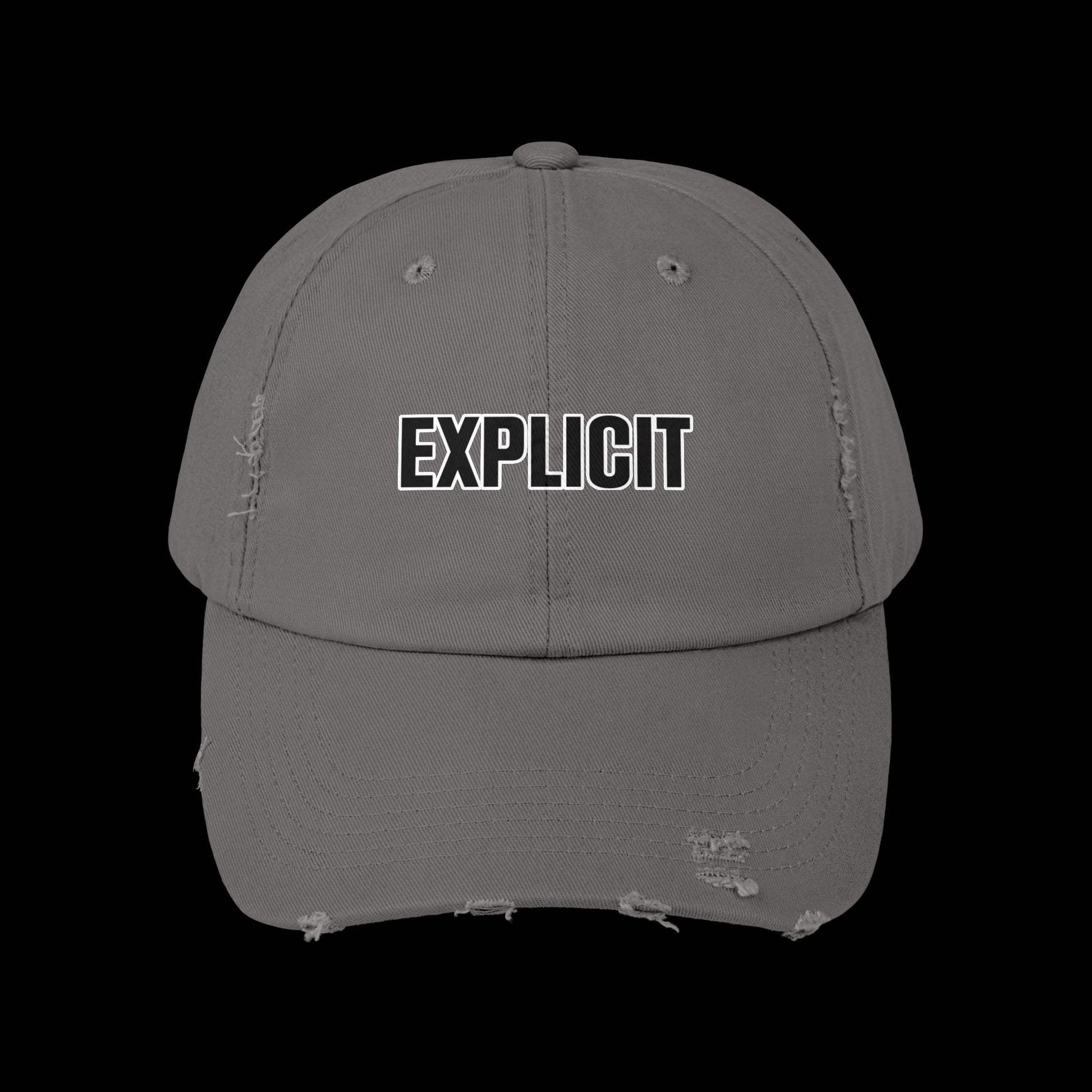 Explicit Distressed Cap: Unisex Casual Streetwear Hat
