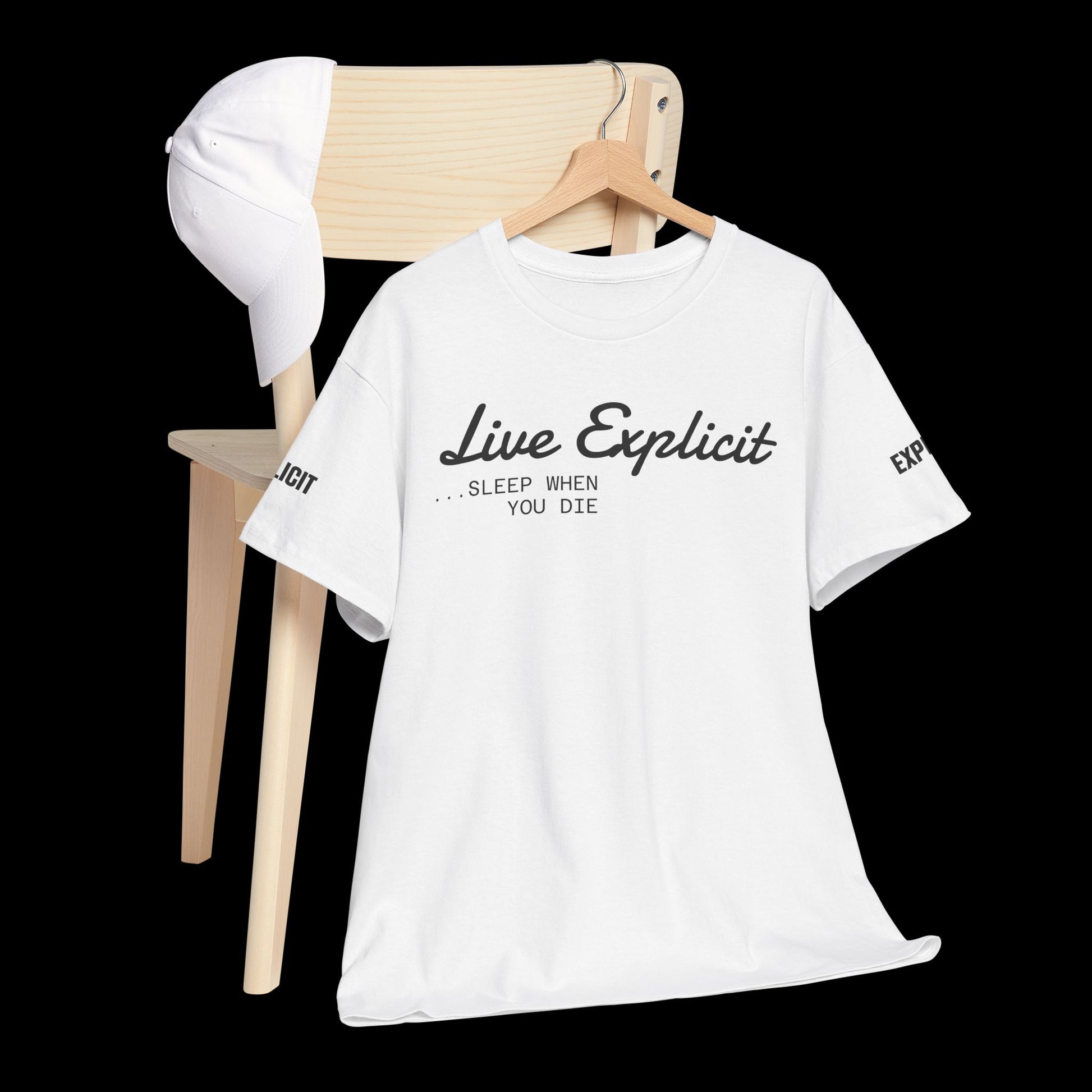 Explicit "Live Explicit... Sleep When You Die" Unisex Tee: Heavy Cotton Graphic T-Shirt