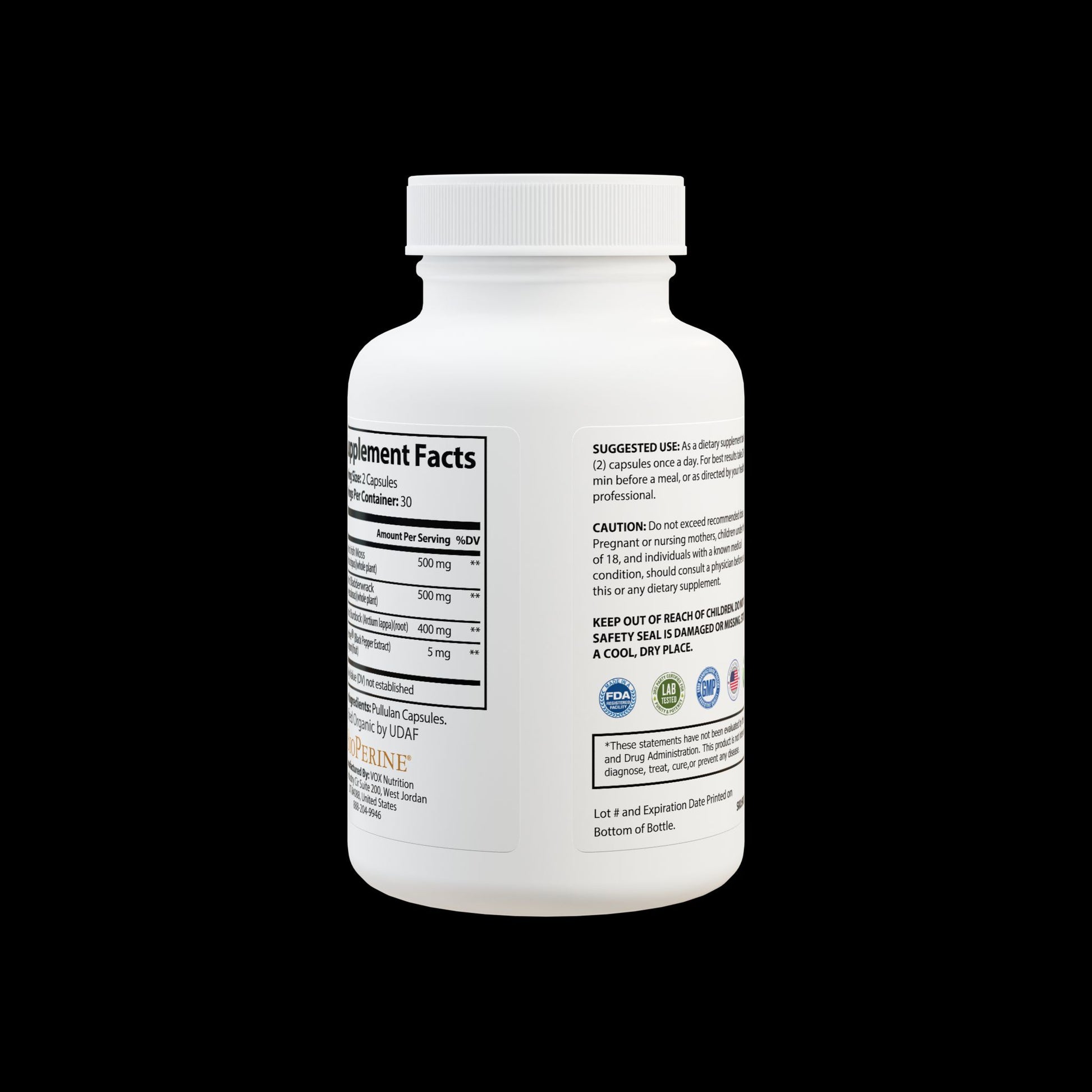 Explicit Energy Organic Sea Moss Complex: 92+ Vitamins & Minerals for Vitality (60 Capsules)