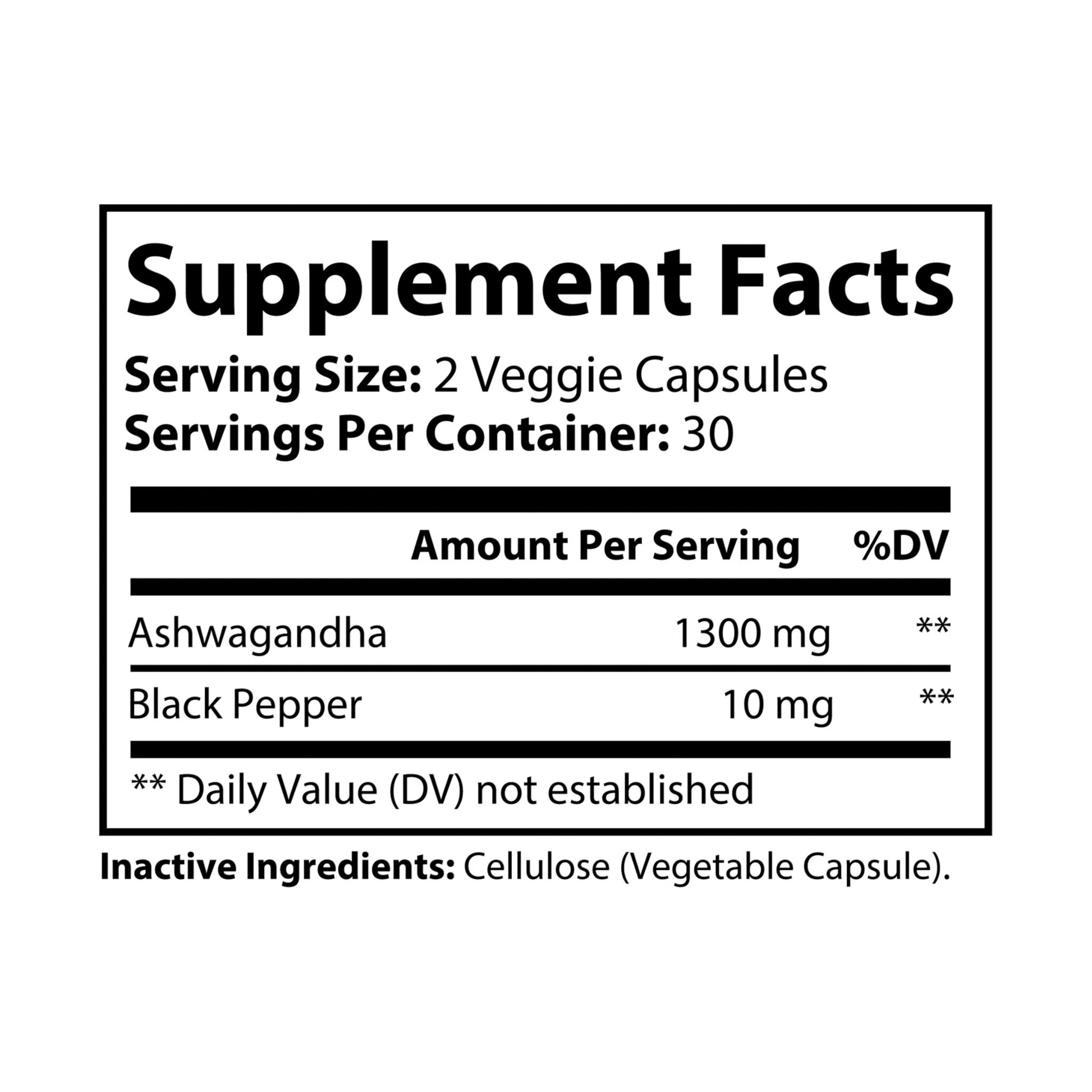 Explicit Energy Ashwagandha & Black Pepper Supplement: Stress Relief & Vitality (60 Capsules)