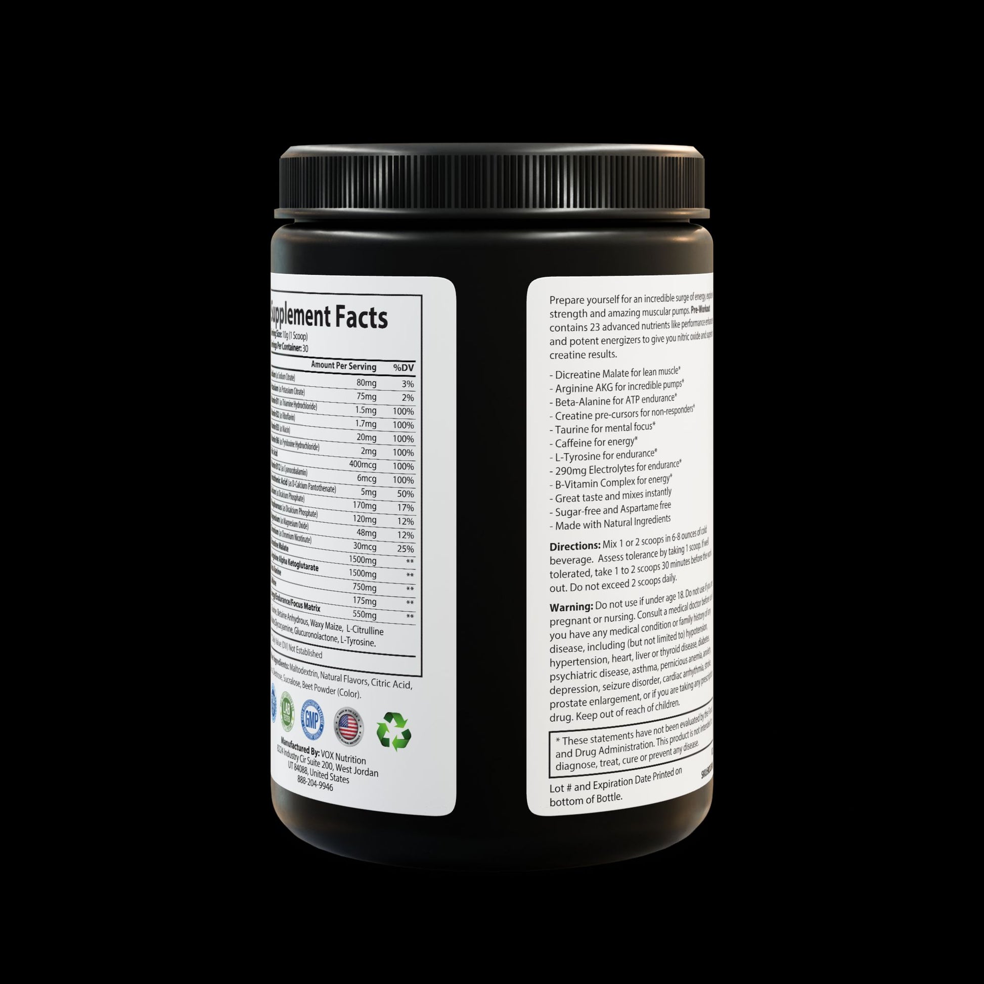 Explicit Energy Pre-Workout Supplement Watermelon: Performance, Pump & Energy (300g, 10.58oz)
