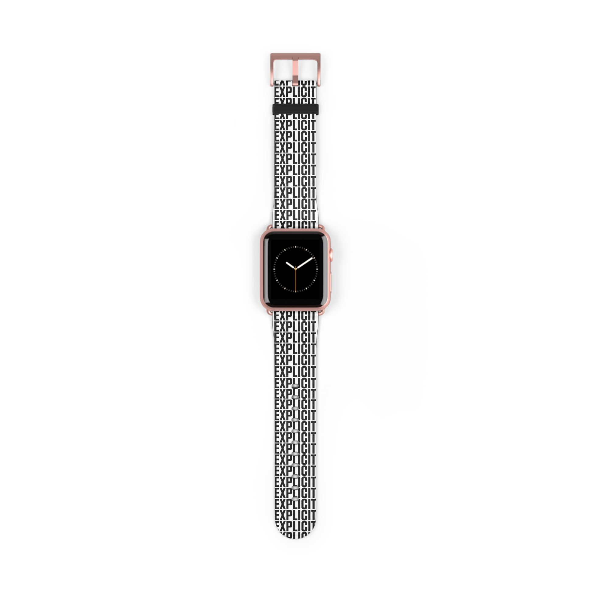 Explicit Watch Band: Faux Leather with "Explicit" Print for Apple Watch