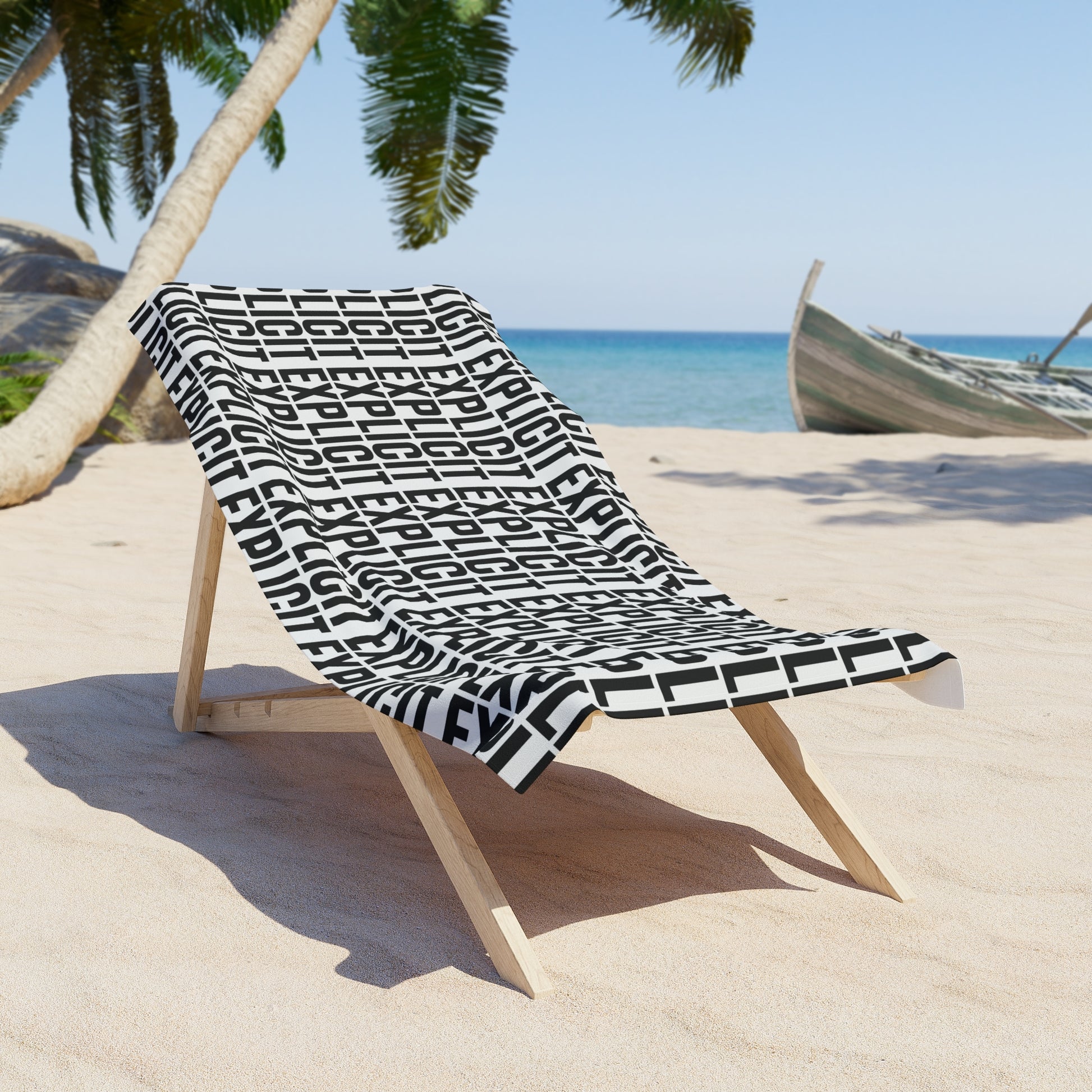 Explicit Beach Towel: Black and White, Summer Essential, Poolside Must-Have