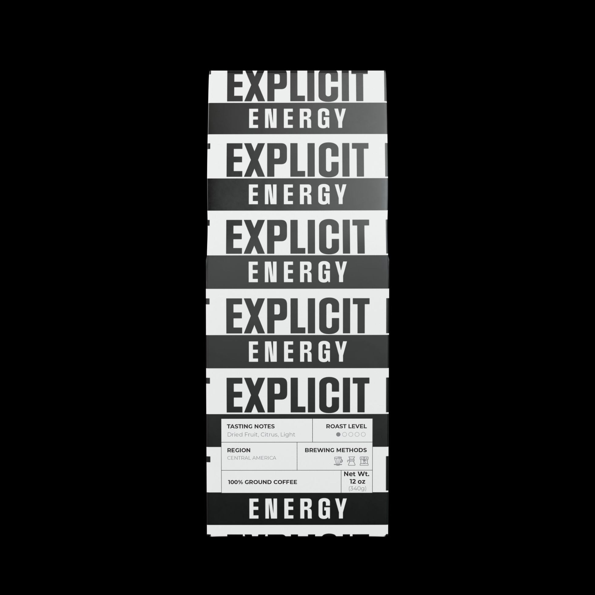 Explicit Energy Light Roast Blend: Regular, Light Roast, Crisp & Fruity (12oz / 340g)
