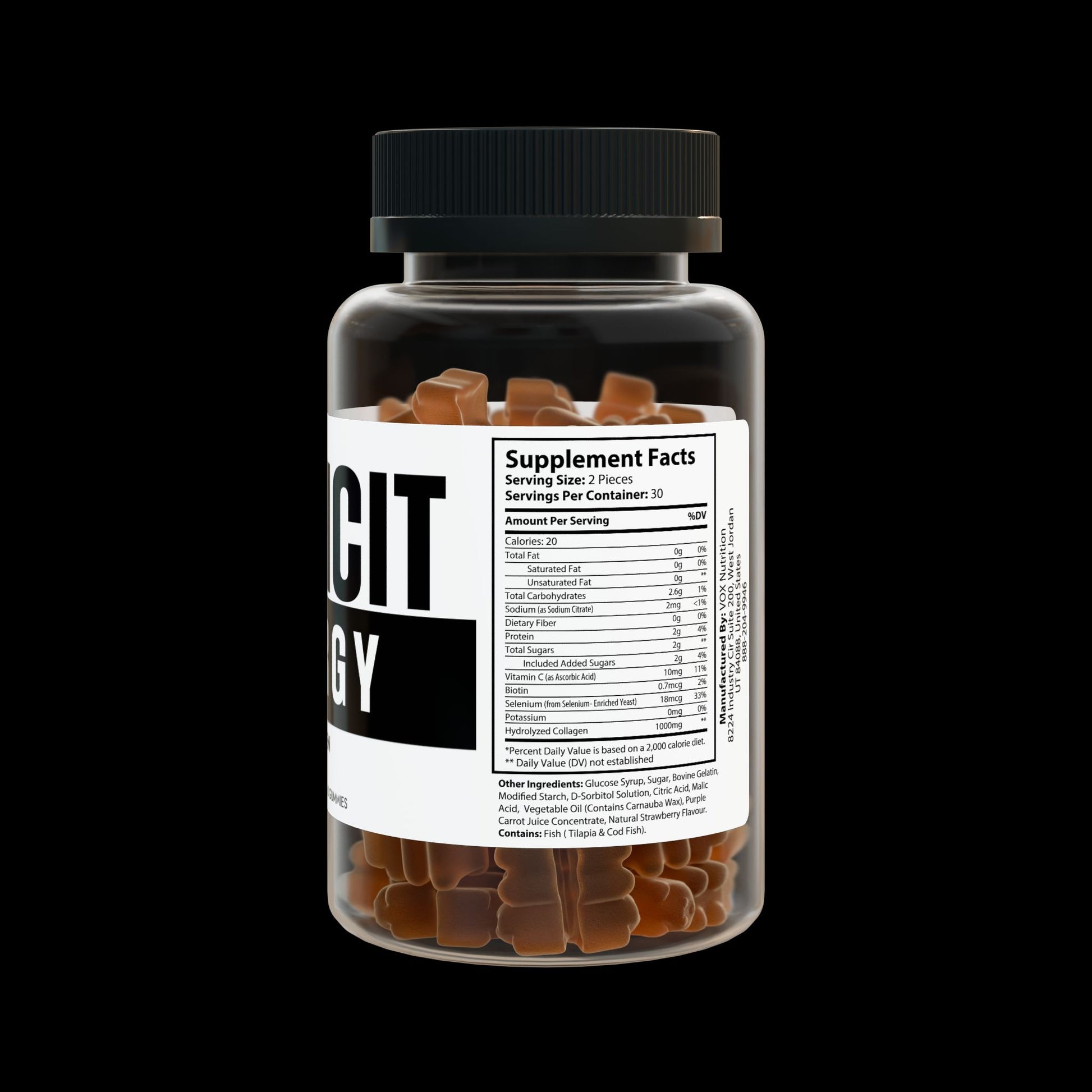 Explicit Energy Collagen Gummies: Skin, Hair & Nails Support (60 Count)