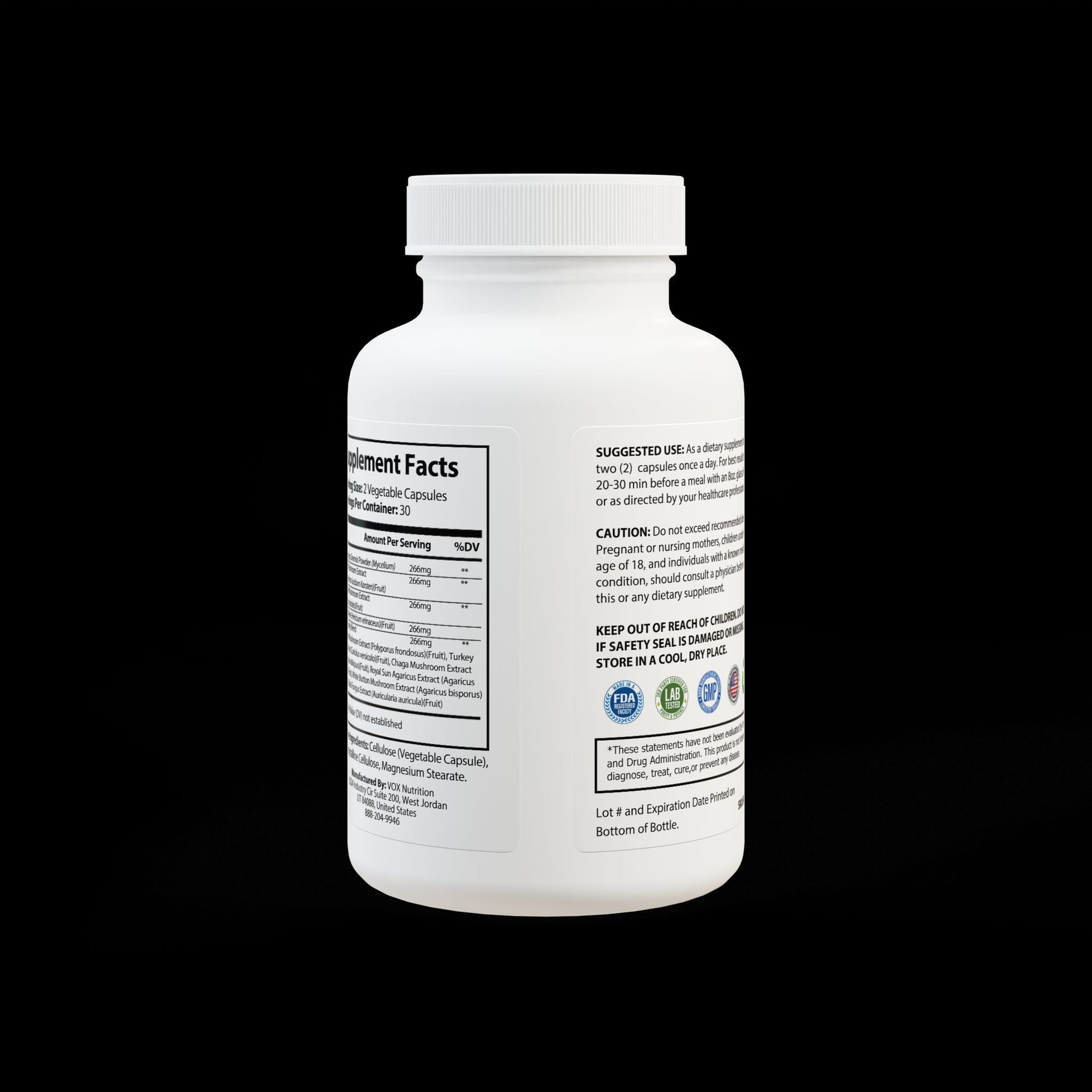 Explicit Energy Mushroom Blend Supplement: Immune & Cognitive Support (60 Capsules)