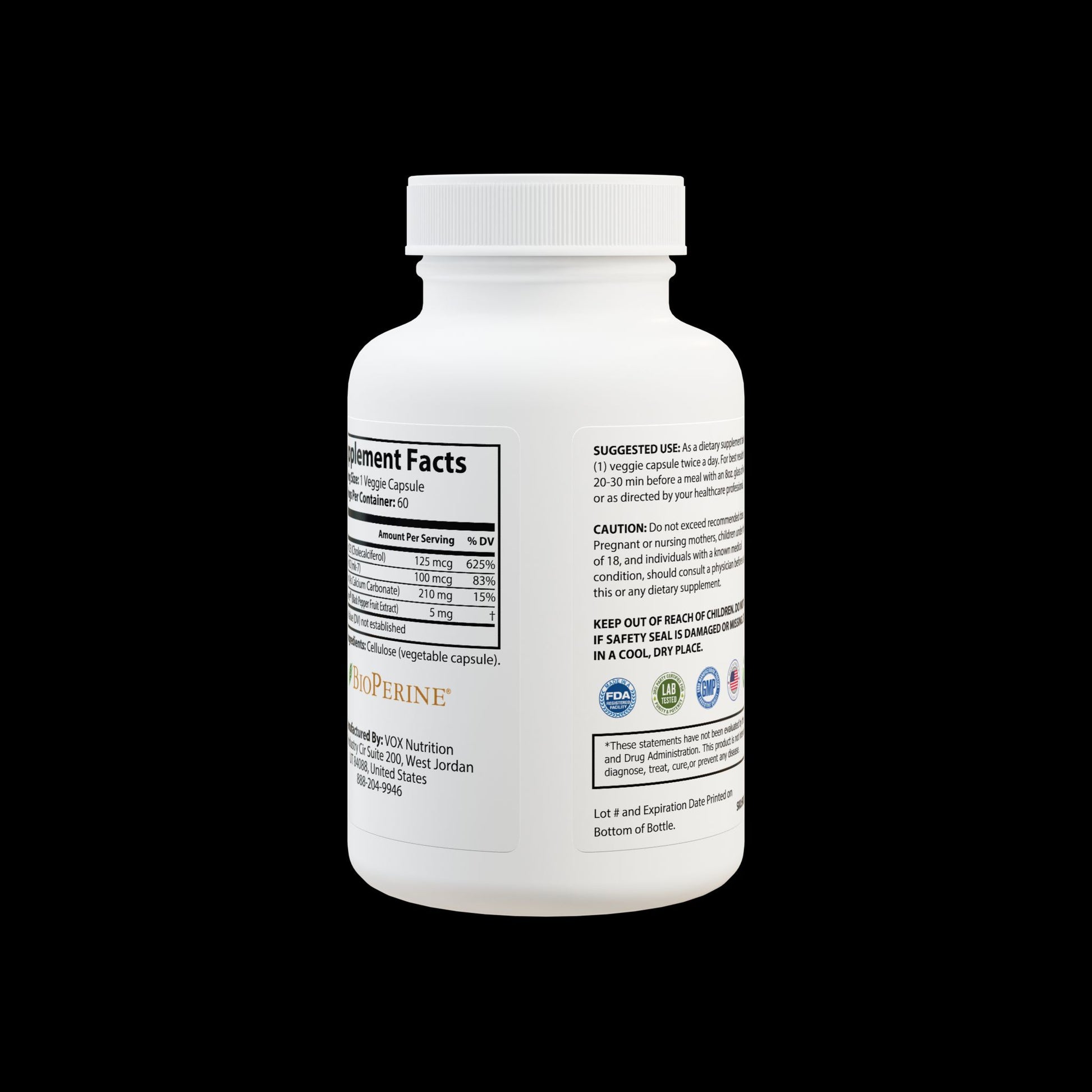 Explicit Energy Vitamin K2 + D3 Supplement: Bone & Heart Health (60 Capsules)