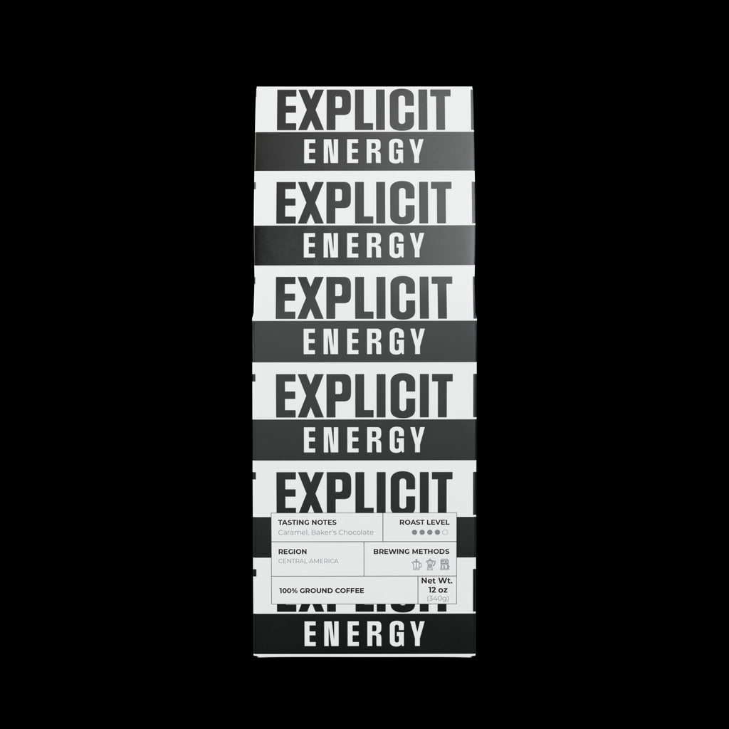 Explicit Energy Medium-Dark Roast Blend: Regular, Medium-Dark Roast, Rich & Robust (12oz / 340g)