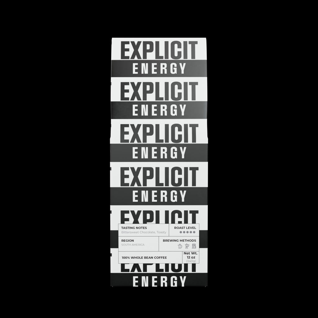 Explicit Energy Coffee Blend: Dark French Roast, Bold & Intense (12oz / 340g)