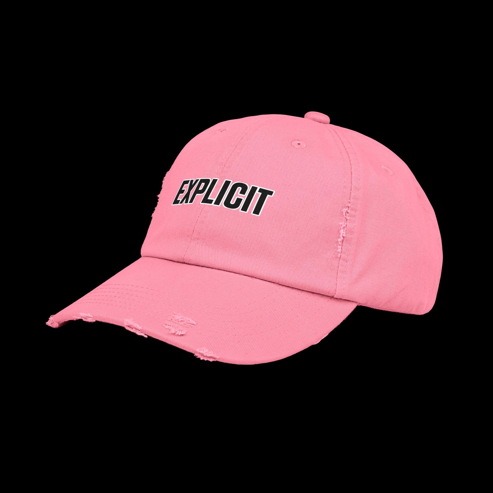 Explicit Distressed Cap: Unisex Casual Streetwear Hat