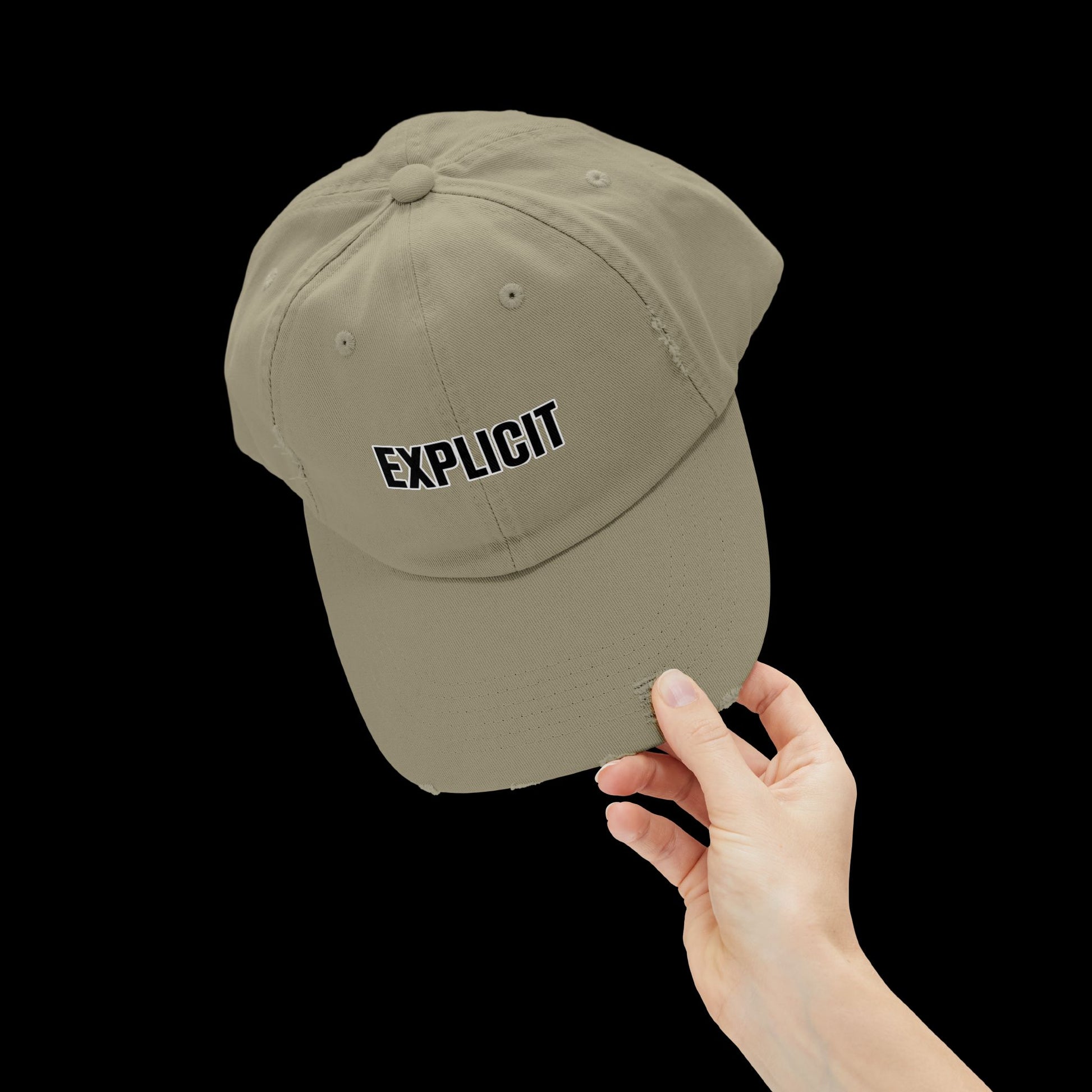 Explicit Distressed Cap: Unisex Casual Streetwear Hat