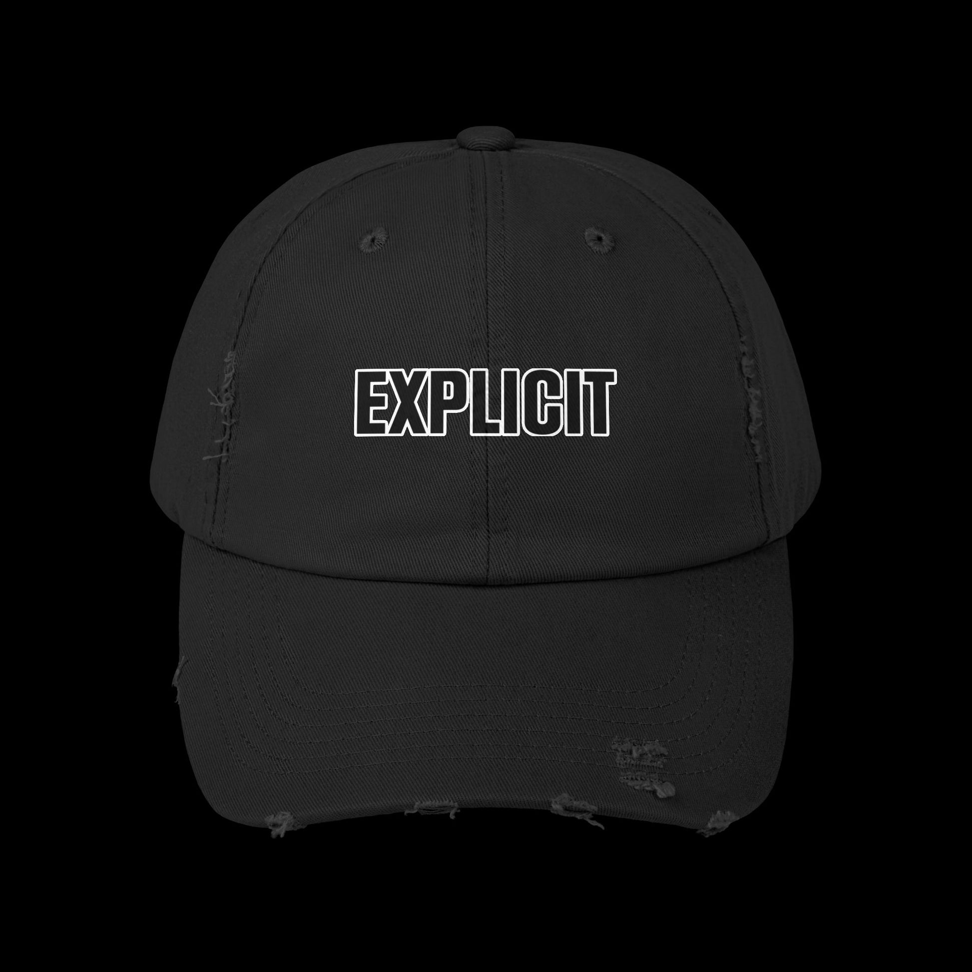 Explicit Distressed Cap: Unisex Casual Streetwear Hat