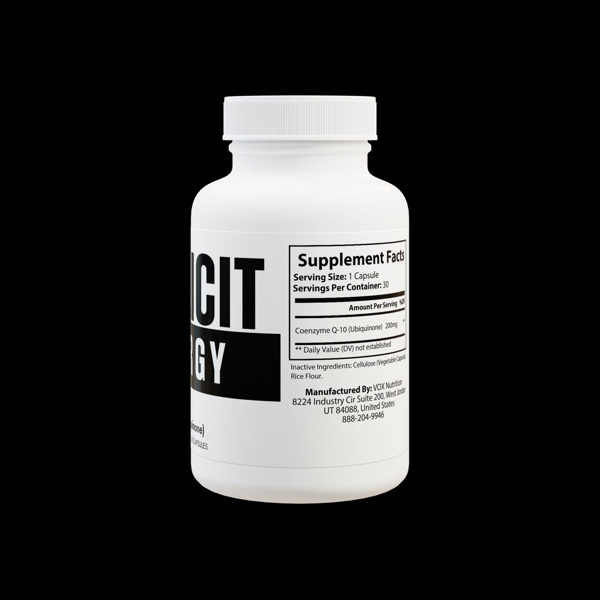 Explicit Energy CoQ10 (Ubiquinone) Supplement: Heart Health & Energy (30 Capsules)