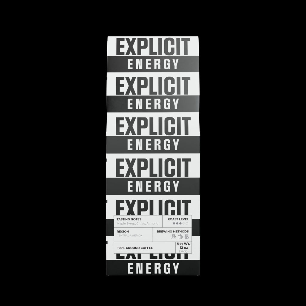 Explicit Energy Coffee Blend: Medium Roast, Rich & Smooth (12oz / 340g)