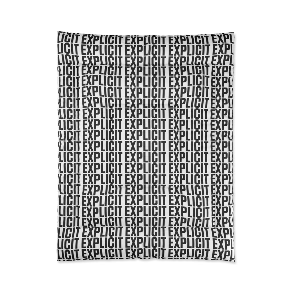 Explicit Letter Printed Comforter: Modern Bedroom Decor, Statement Piece