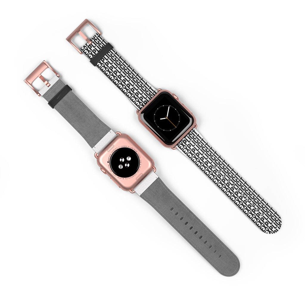 Explicit Watch Band: Faux Leather with "Explicit" Print for Apple Watch