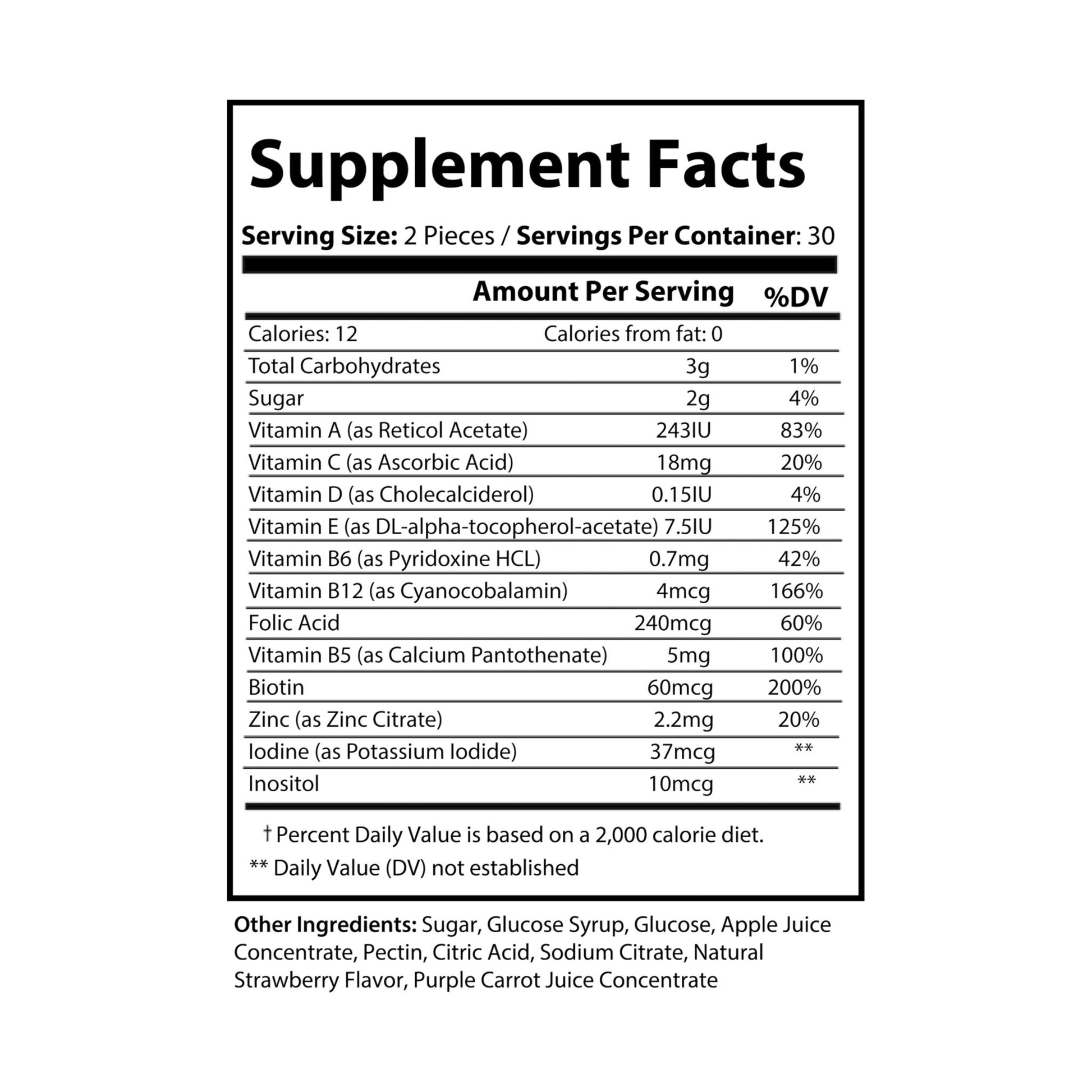 Explicit Energy Multivitamin Gummies for Adults: Daily Health & Immune Support (60 Count)