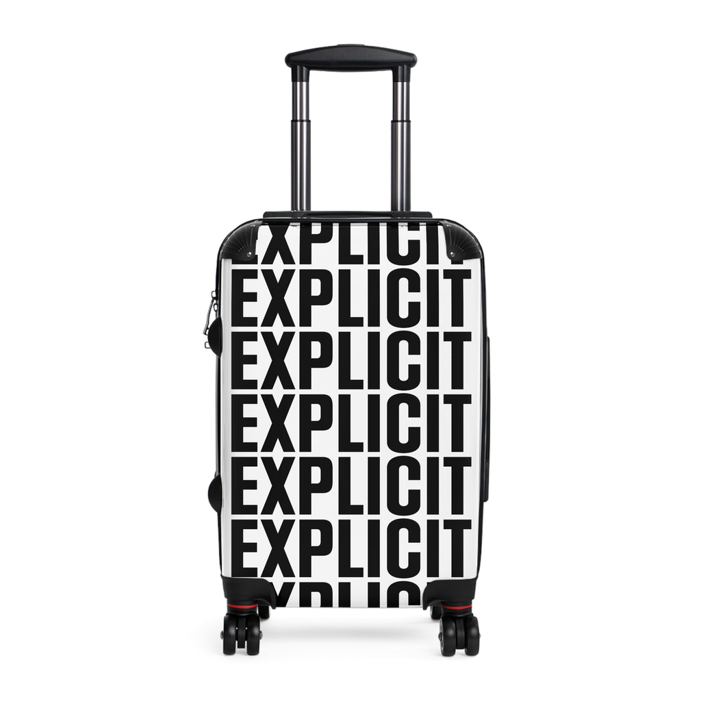 Explicit Suitcase: Vibrant Travel Luggage with "Explicit" Print & Lock
