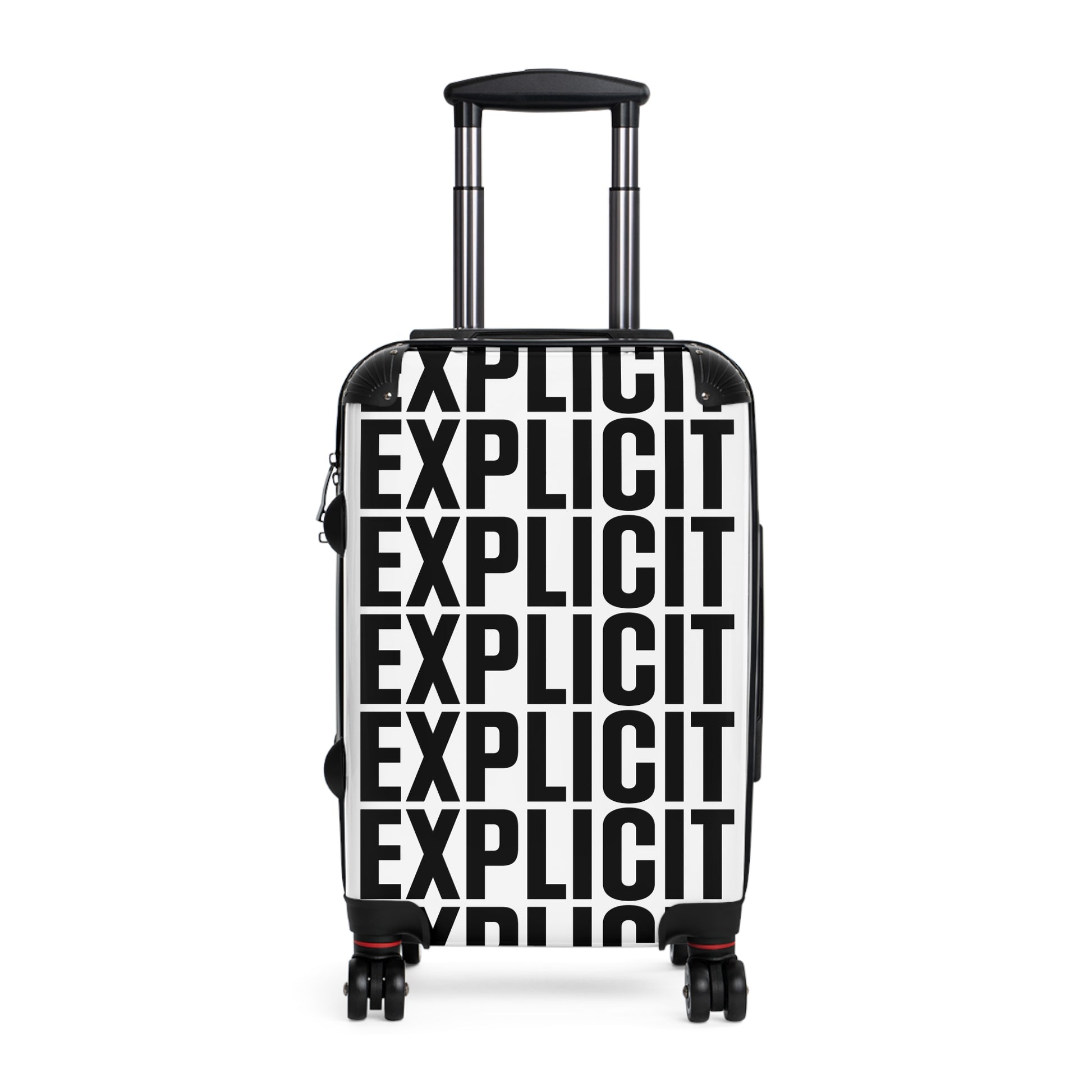 Explicit Suitcase: Vibrant Travel Luggage with "Explicit" Print & Lock