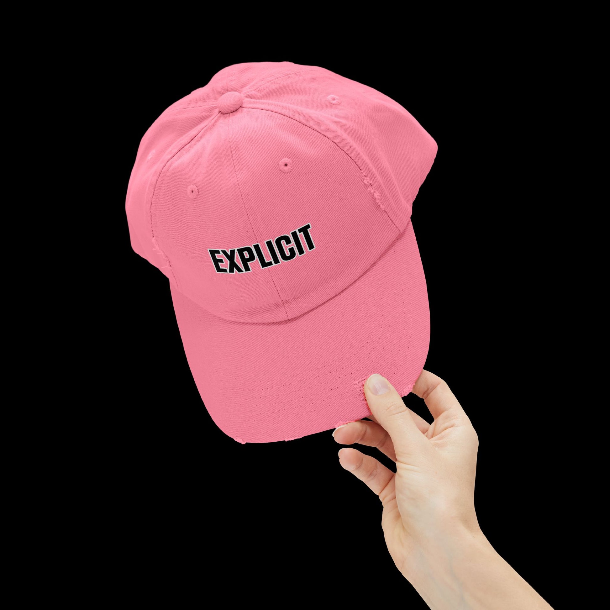 Explicit Distressed Cap: Unisex Casual Streetwear Hat
