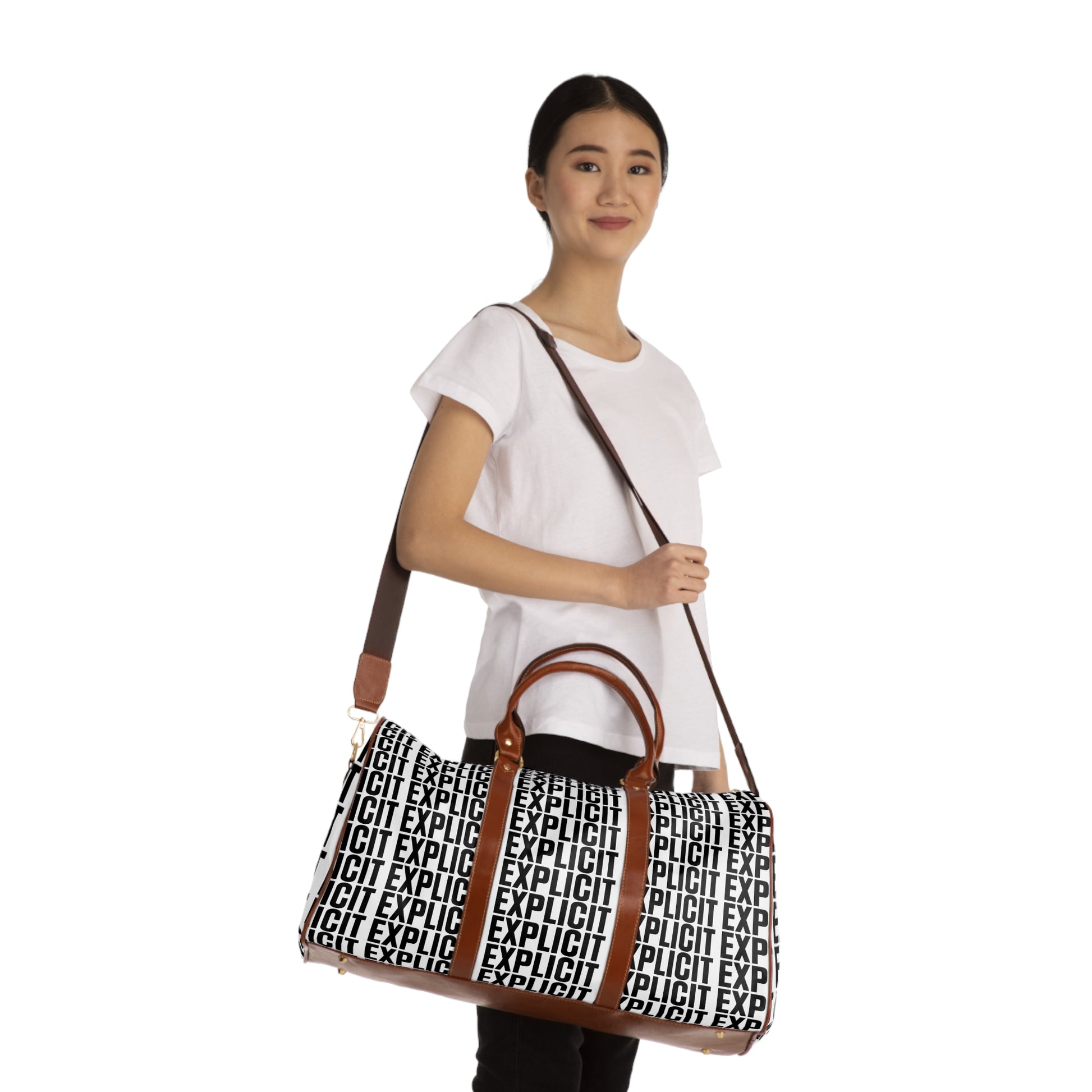 Explicit Travel Bag: Waterproof Duffel with All-Over Print for Weekends & Gym