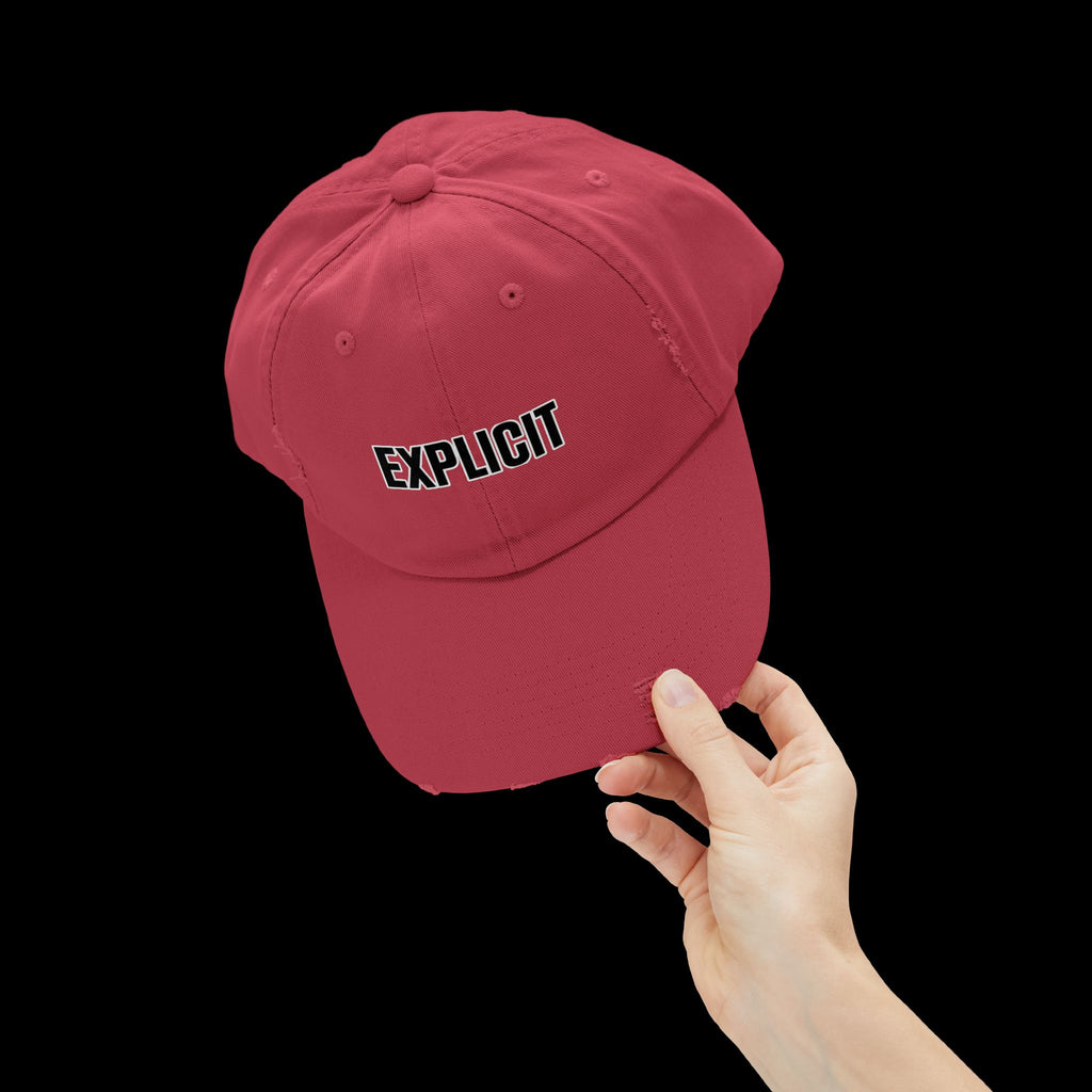 Explicit Distressed Cap: Unisex Casual Streetwear Hat