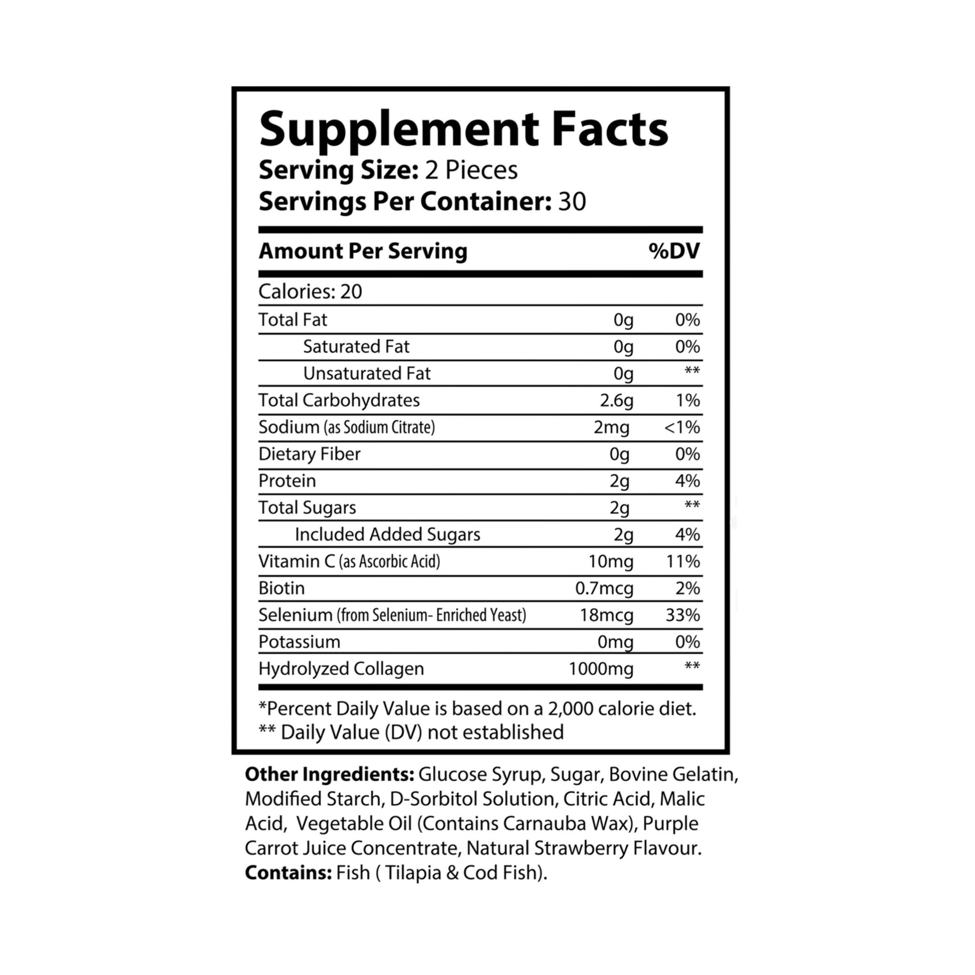 Explicit Energy Collagen Gummies: Skin, Hair & Nails Support (60 Count)