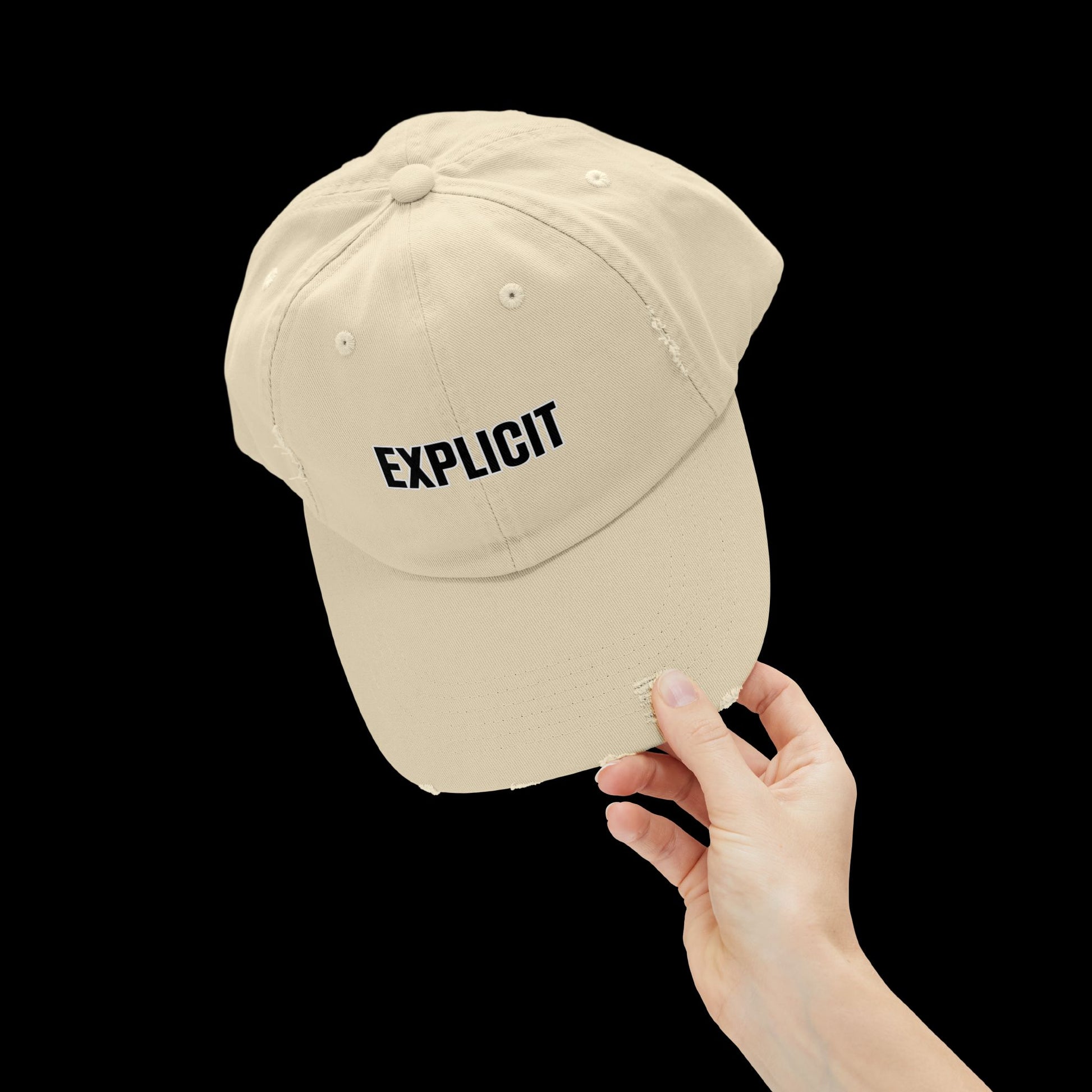 Explicit Distressed Cap: Unisex Casual Streetwear Hat