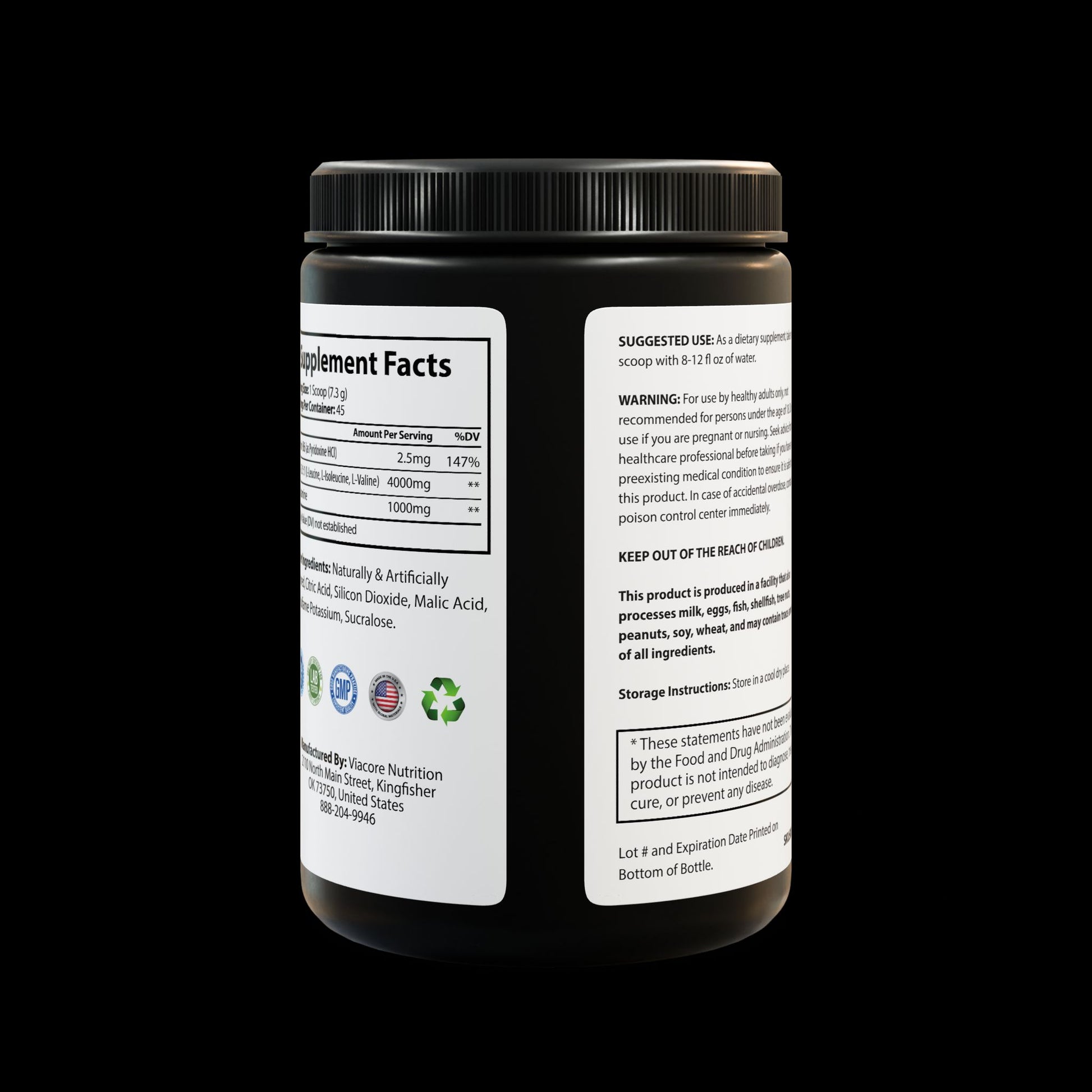 Explicit Energy BCAA Supplement: Watermelon Amino Acids (45 Servings)