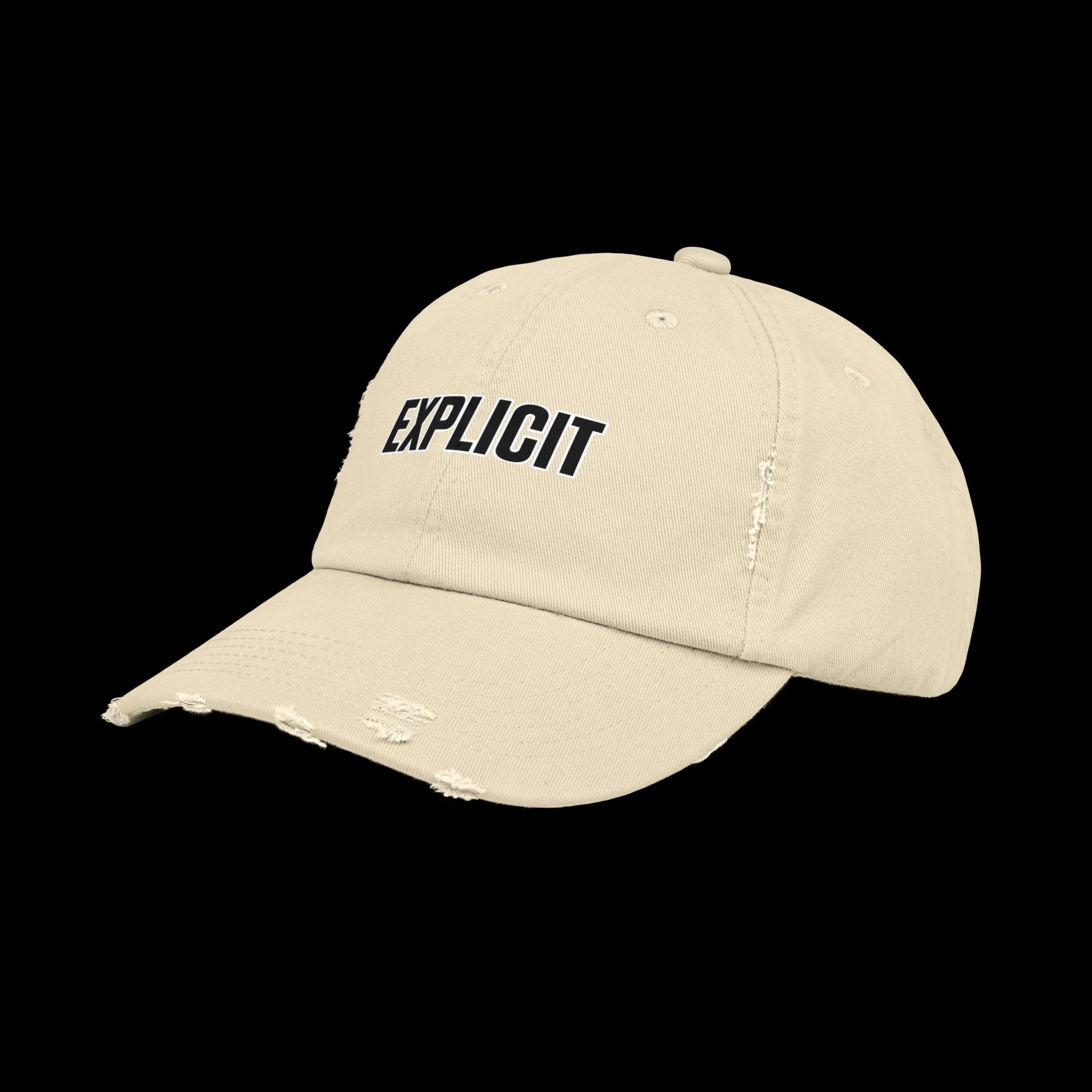 Explicit Distressed Cap: Unisex Casual Streetwear Hat