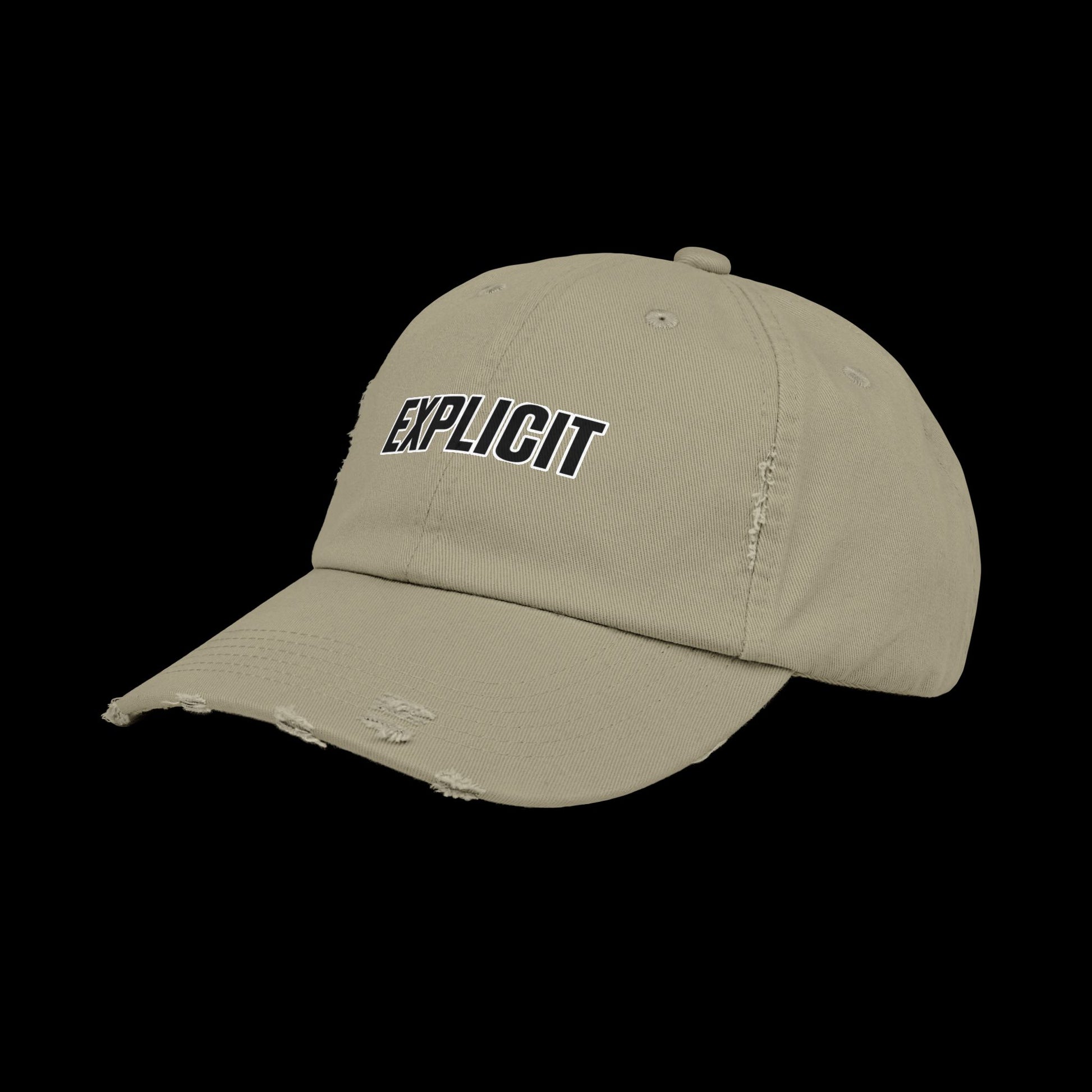 Explicit Distressed Cap: Unisex Casual Streetwear Hat