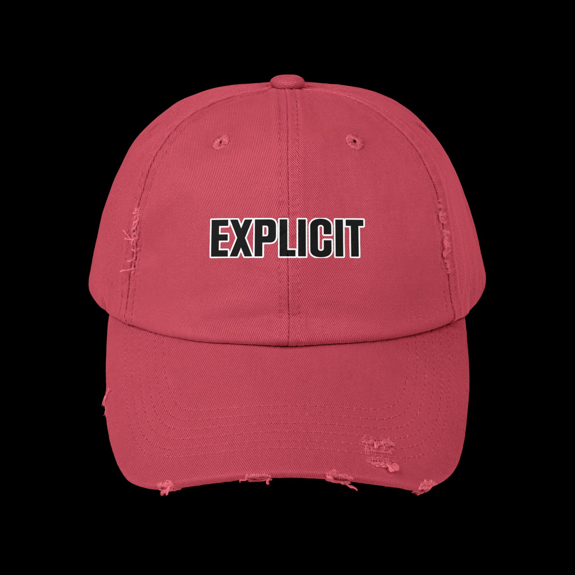 Explicit Distressed Cap: Unisex Casual Streetwear Hat