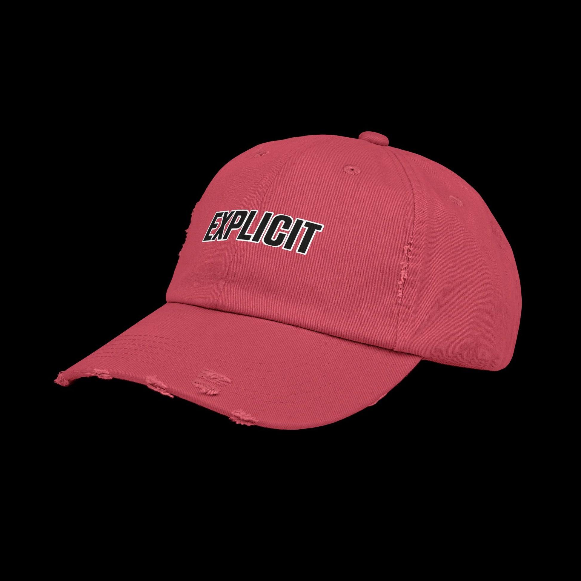 Explicit Distressed Cap: Unisex Casual Streetwear Hat