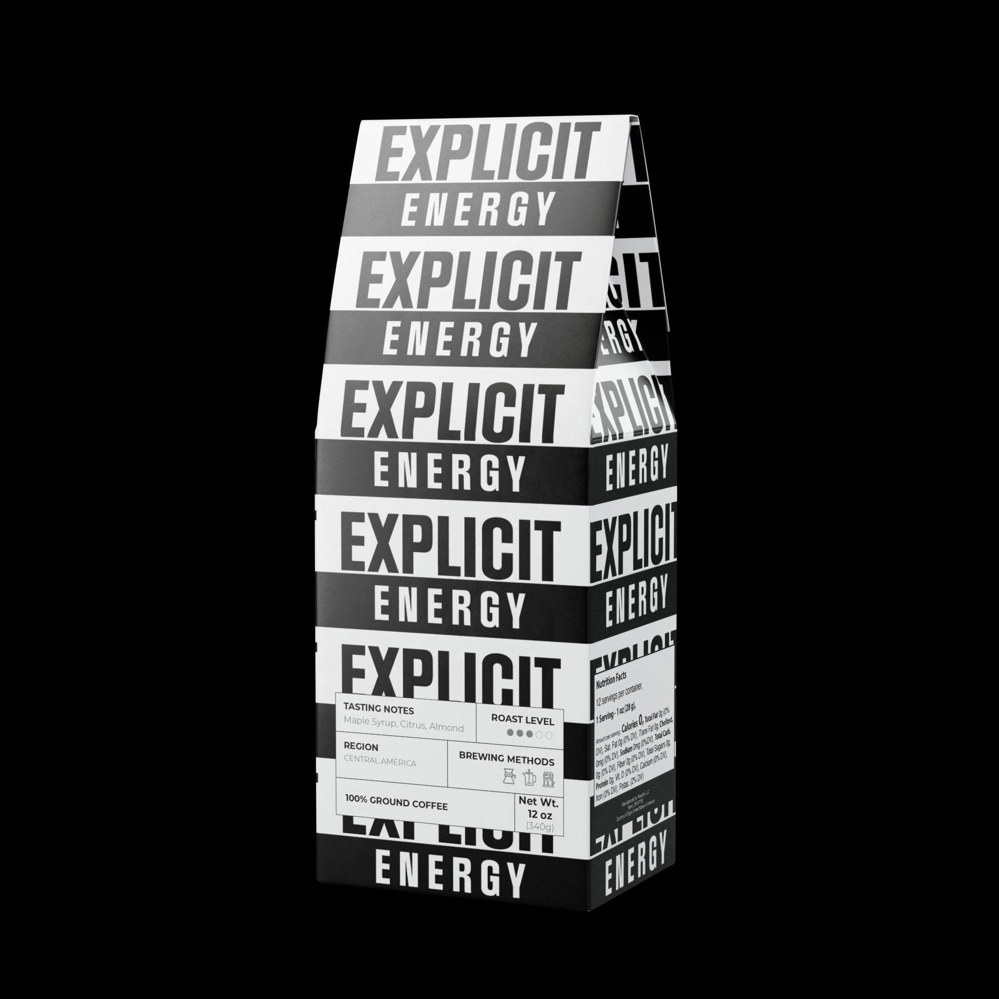 Explicit Energy Coffee Blend: Medium Roast, Rich & Smooth (12oz / 340g)