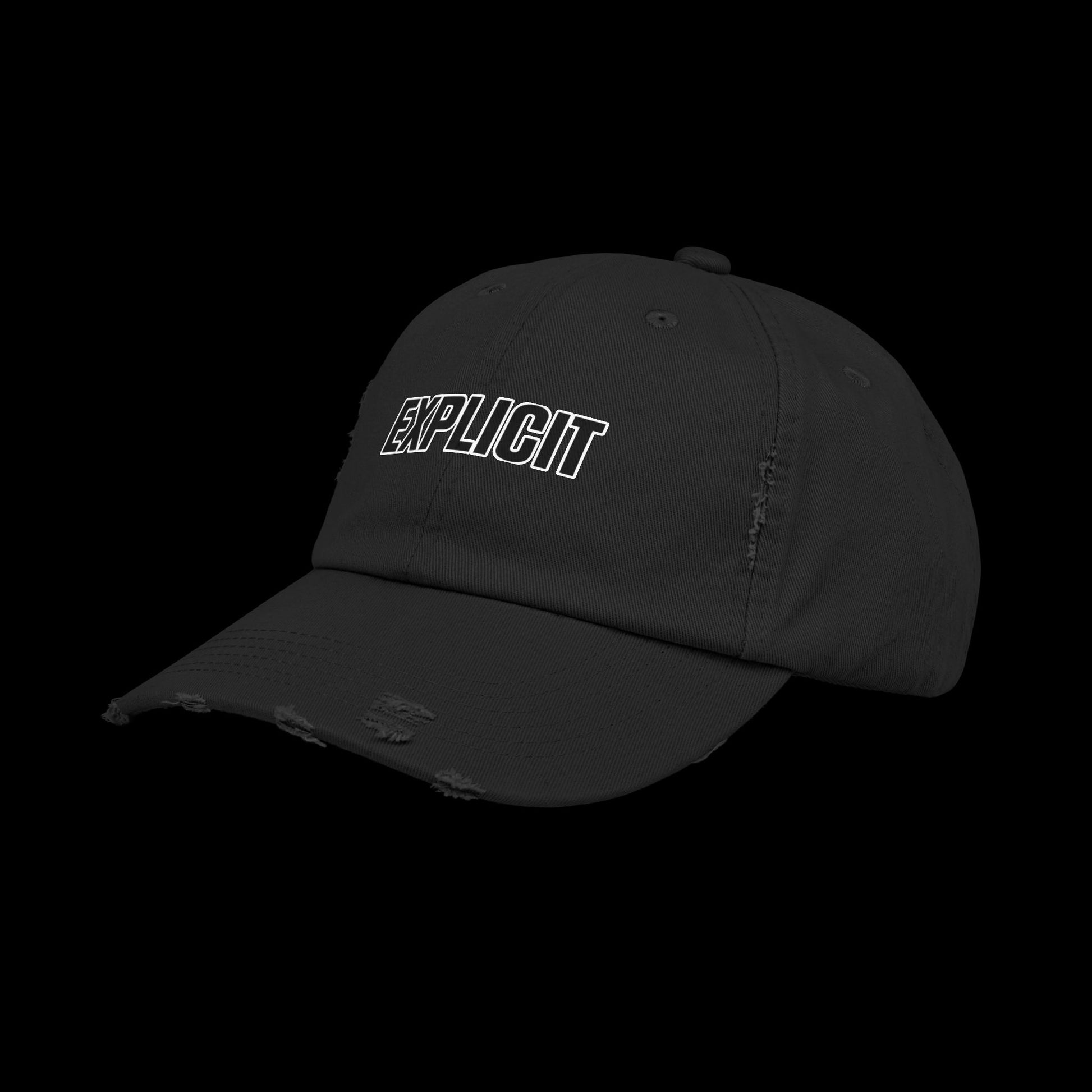 Explicit Distressed Cap: Unisex Casual Streetwear Hat