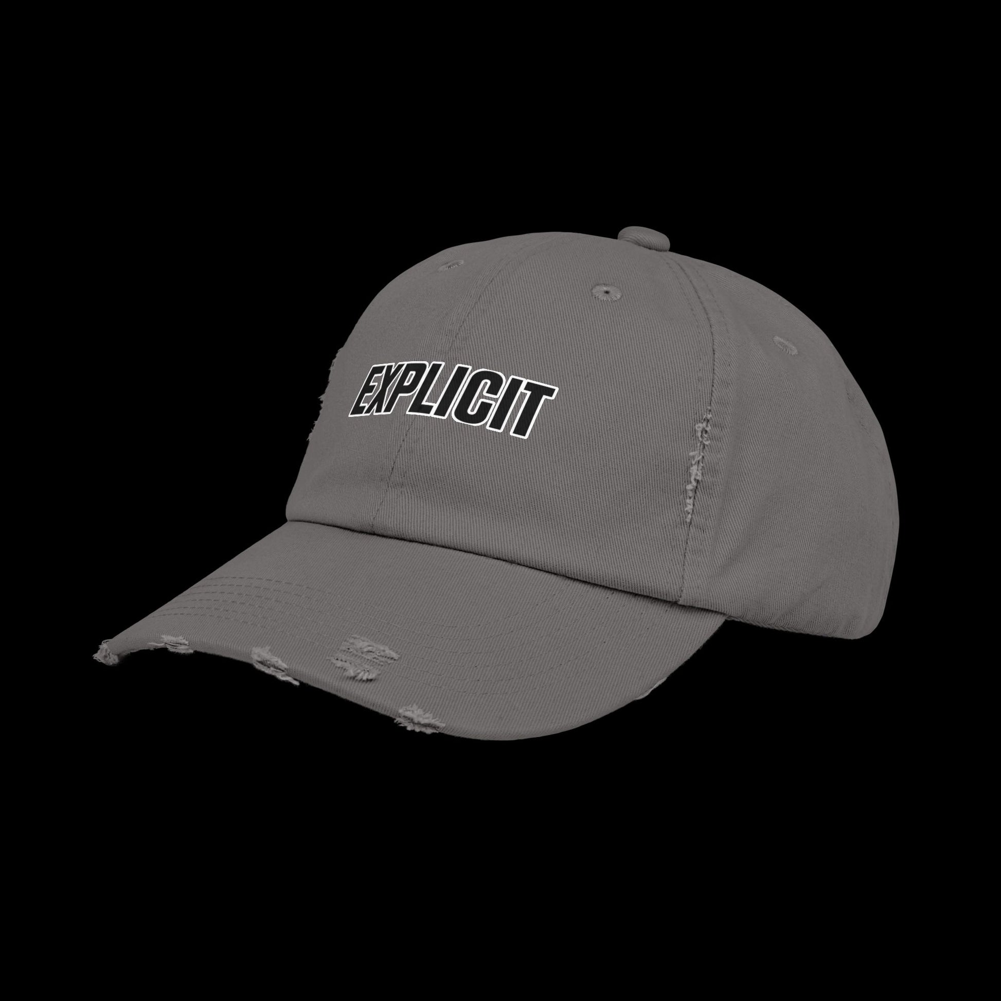 Explicit Distressed Cap: Unisex Casual Streetwear Hat