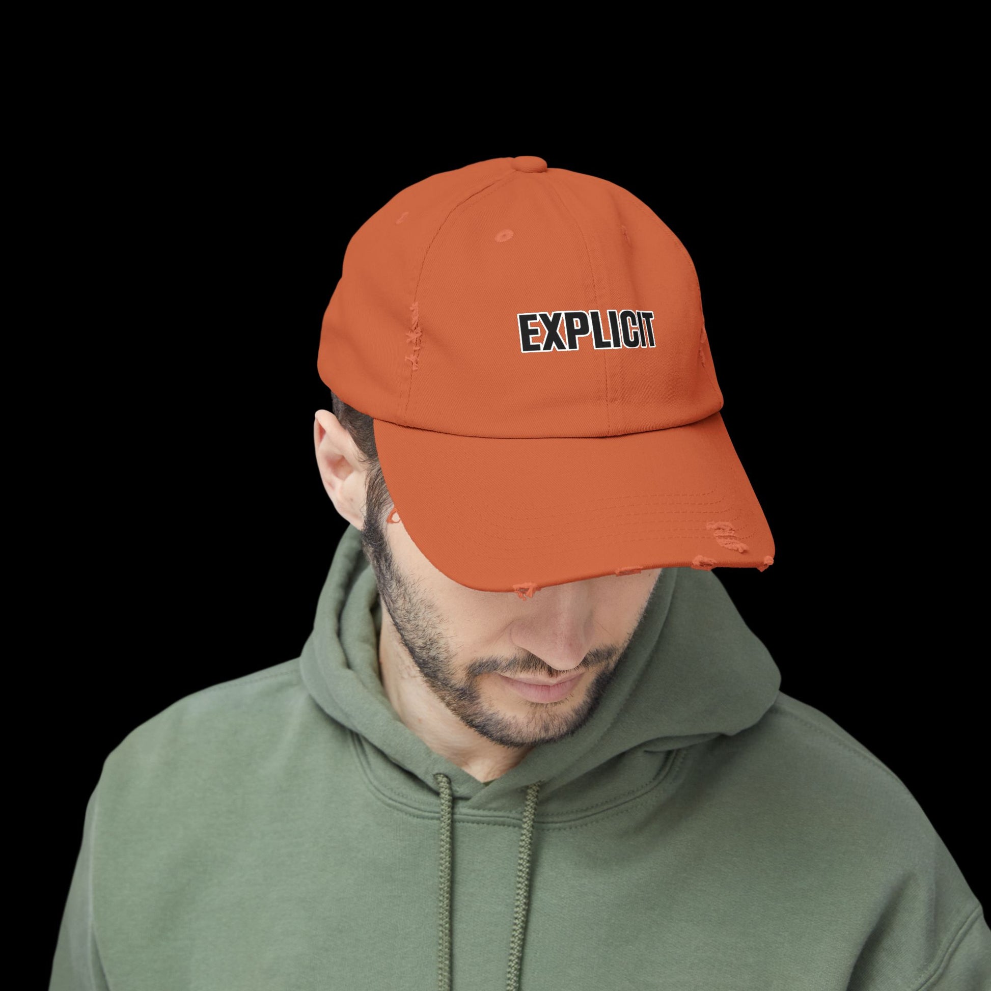 Explicit Distressed Cap: Unisex Casual Streetwear Hat