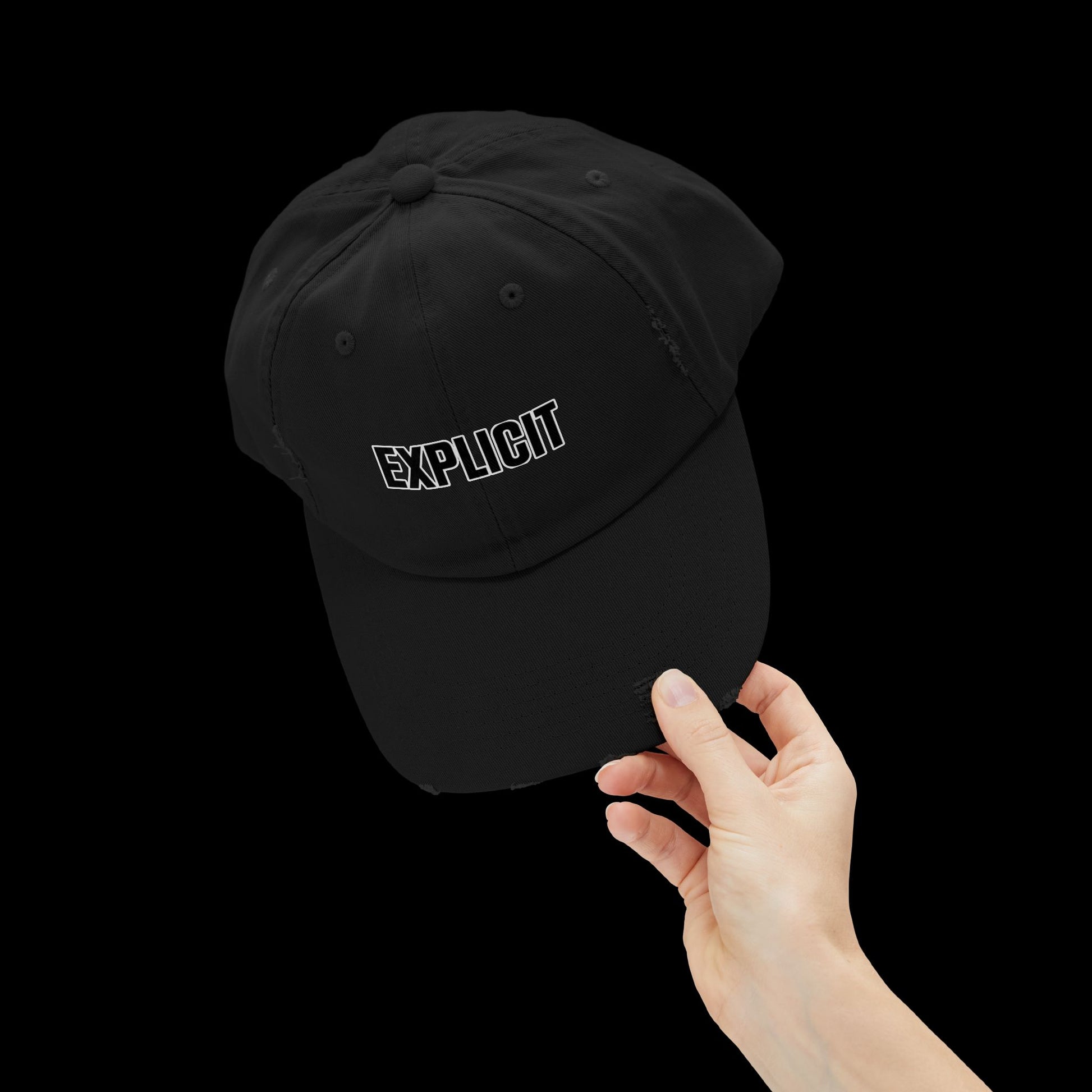 Explicit Distressed Cap: Unisex Casual Streetwear Hat