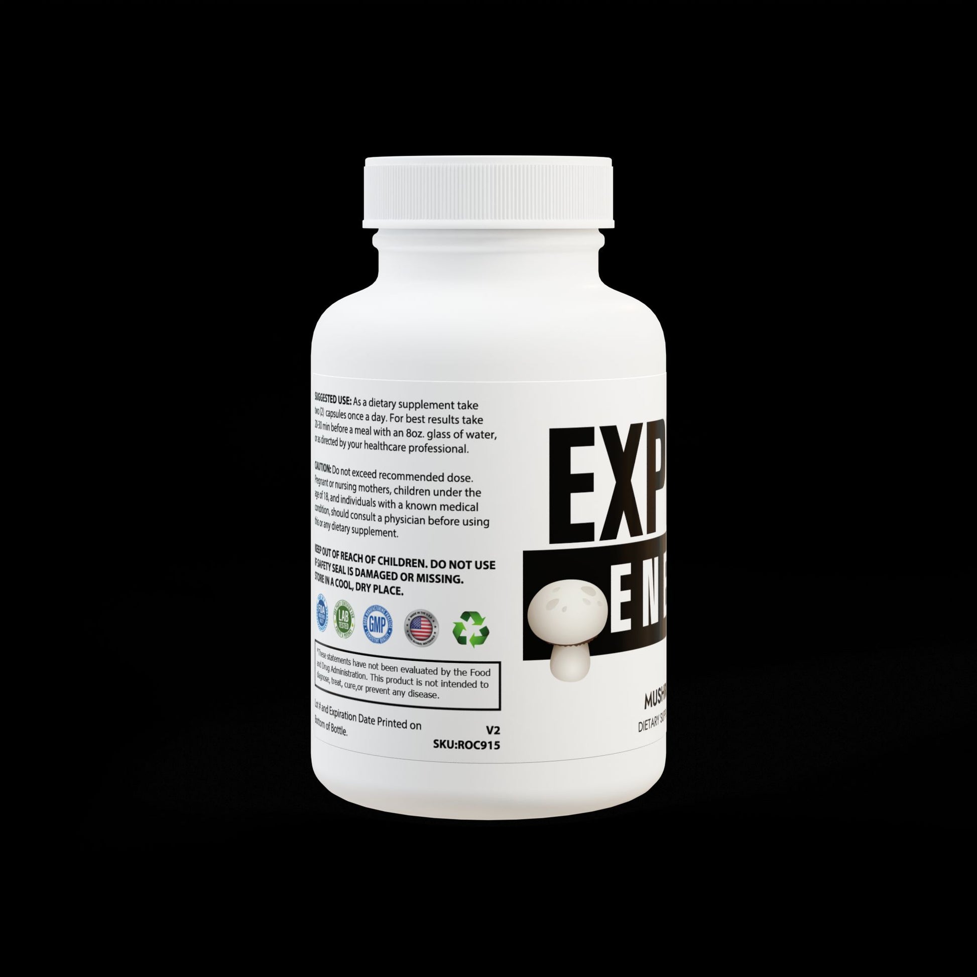 Explicit Energy Mushroom Blend Supplement: Immune & Cognitive Support (60 Capsules)