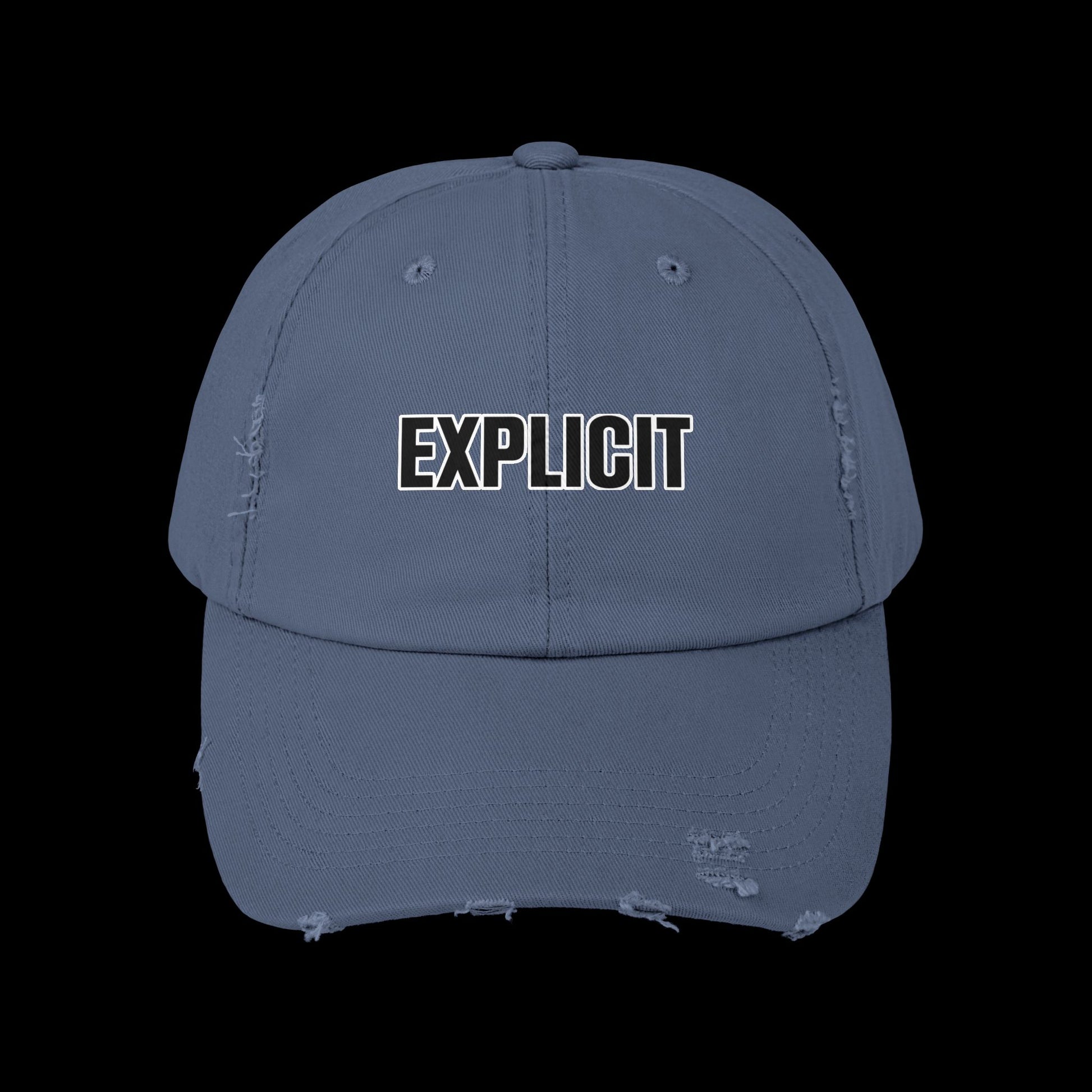 Explicit Distressed Cap: Unisex Casual Streetwear Hat