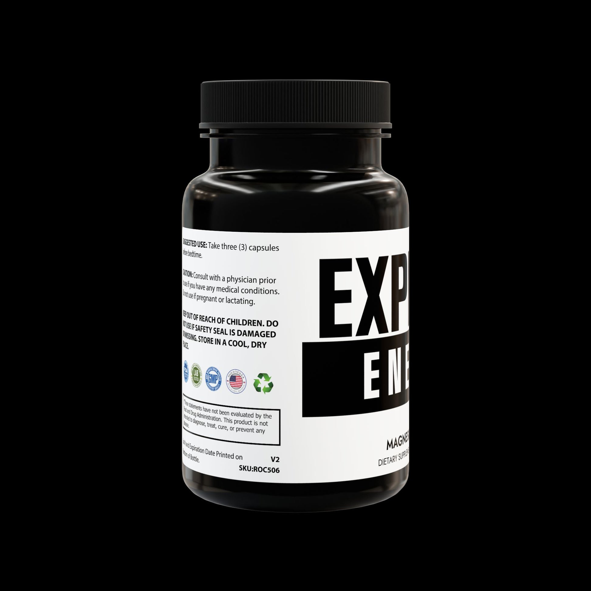 Explicit Energy Magnesium Zinc Supplement: Muscle, Sleep & Immune Support (90 Capsules)