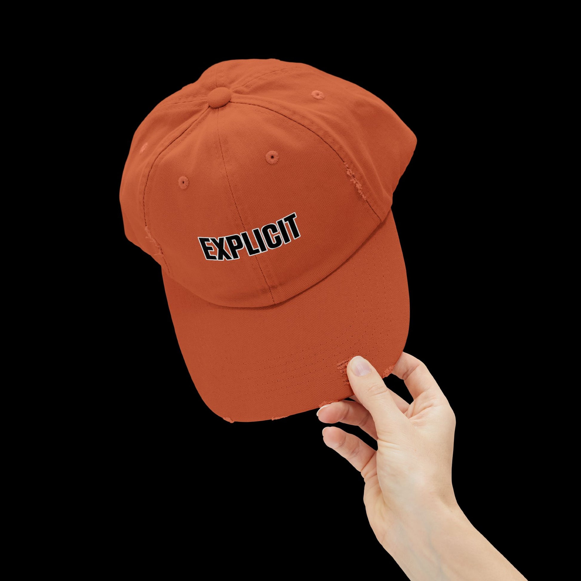 Explicit Distressed Cap: Unisex Casual Streetwear Hat