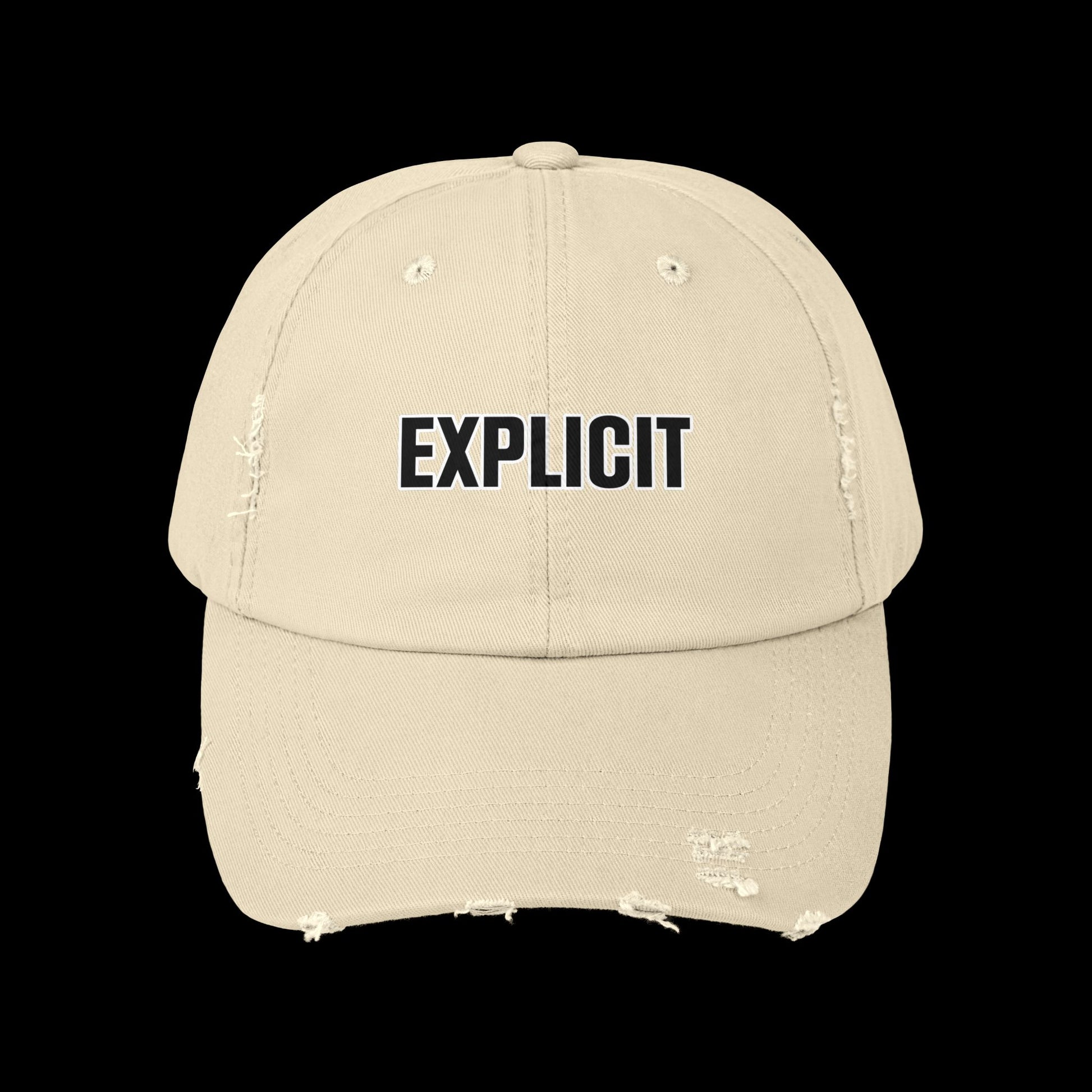 Explicit Distressed Cap: Unisex Casual Streetwear Hat