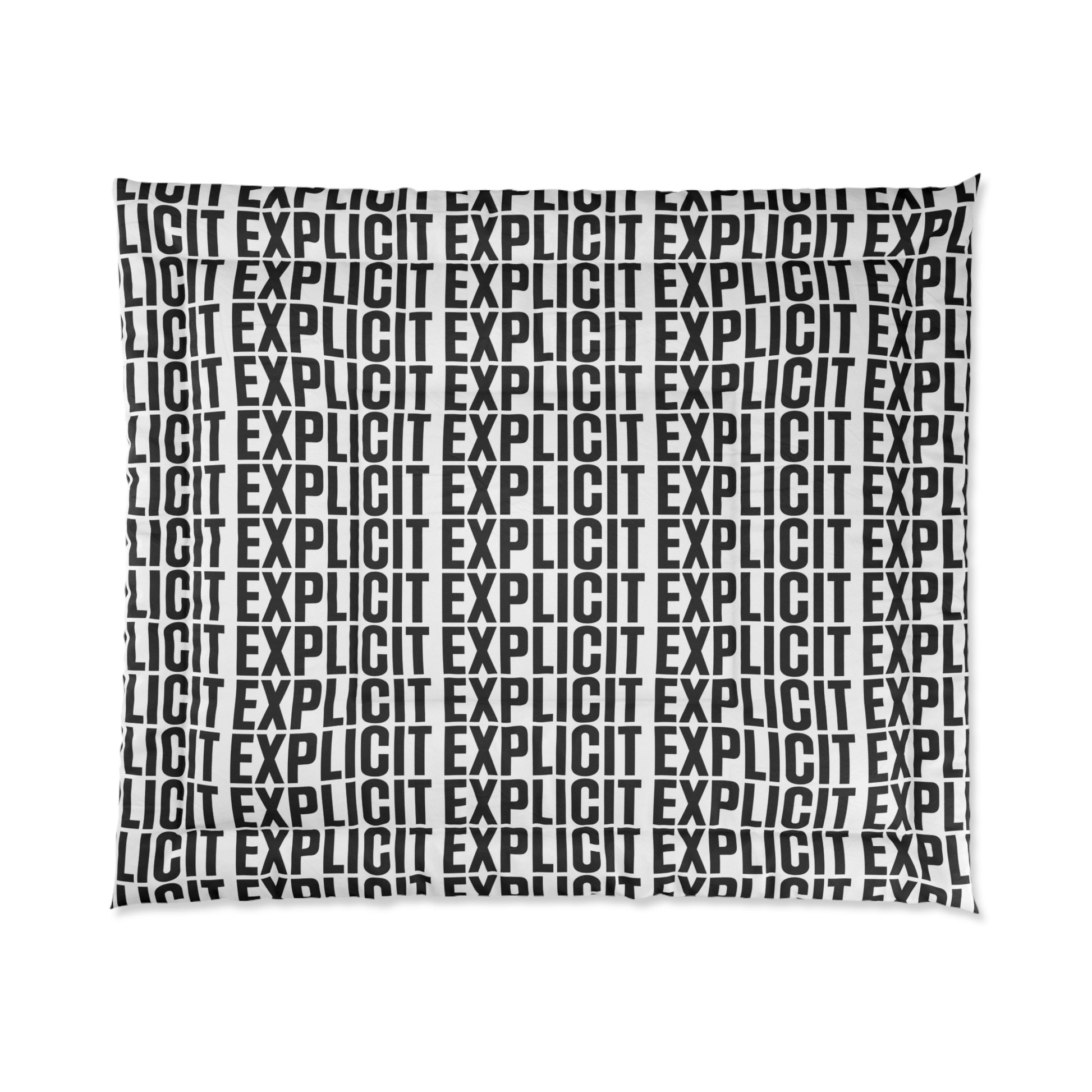 Explicit Letter Printed Comforter: Modern Bedroom Decor, Statement Piece