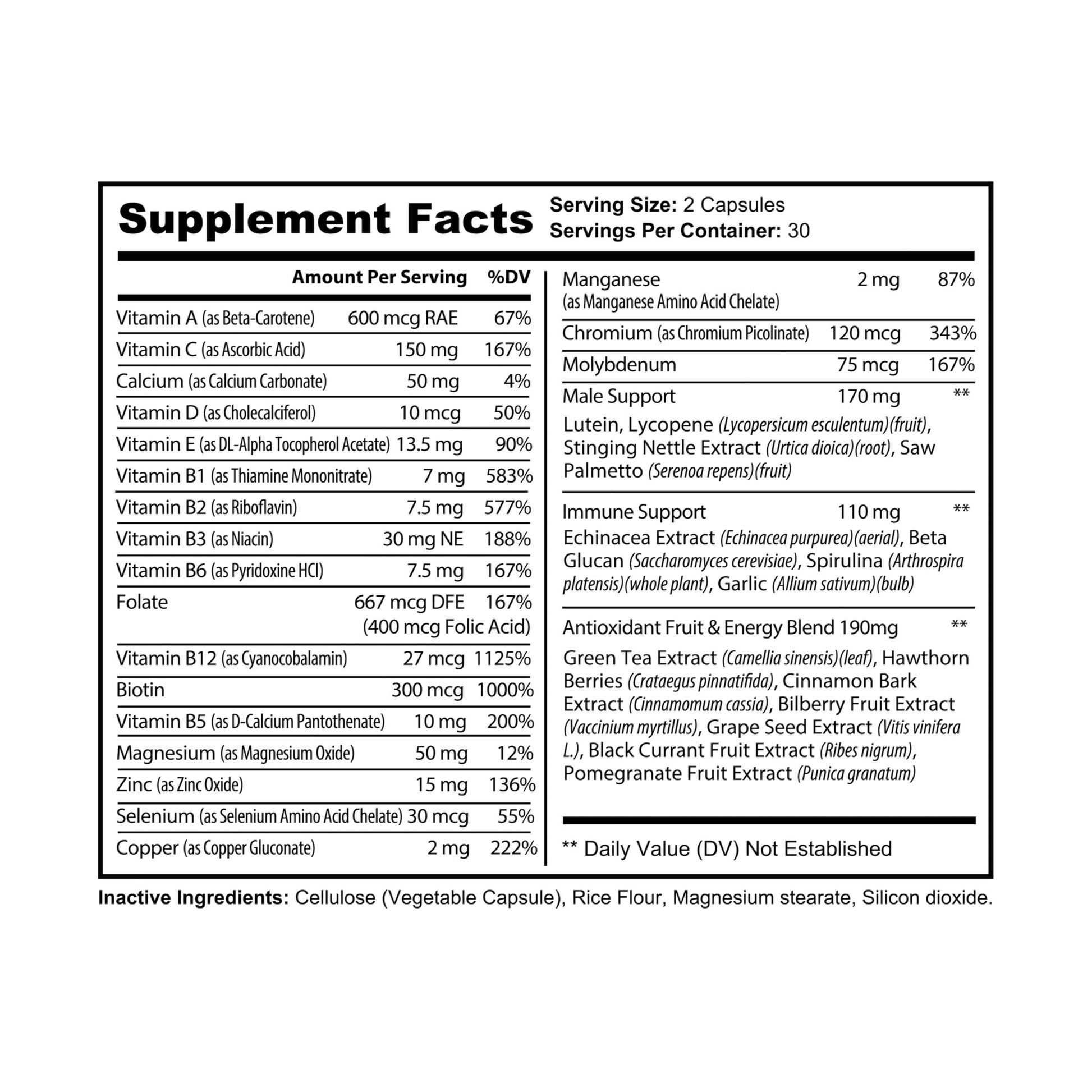 Explicit Energy Multivitamin for Men: Daily Vitality & Immune Support (60 Capsules)
