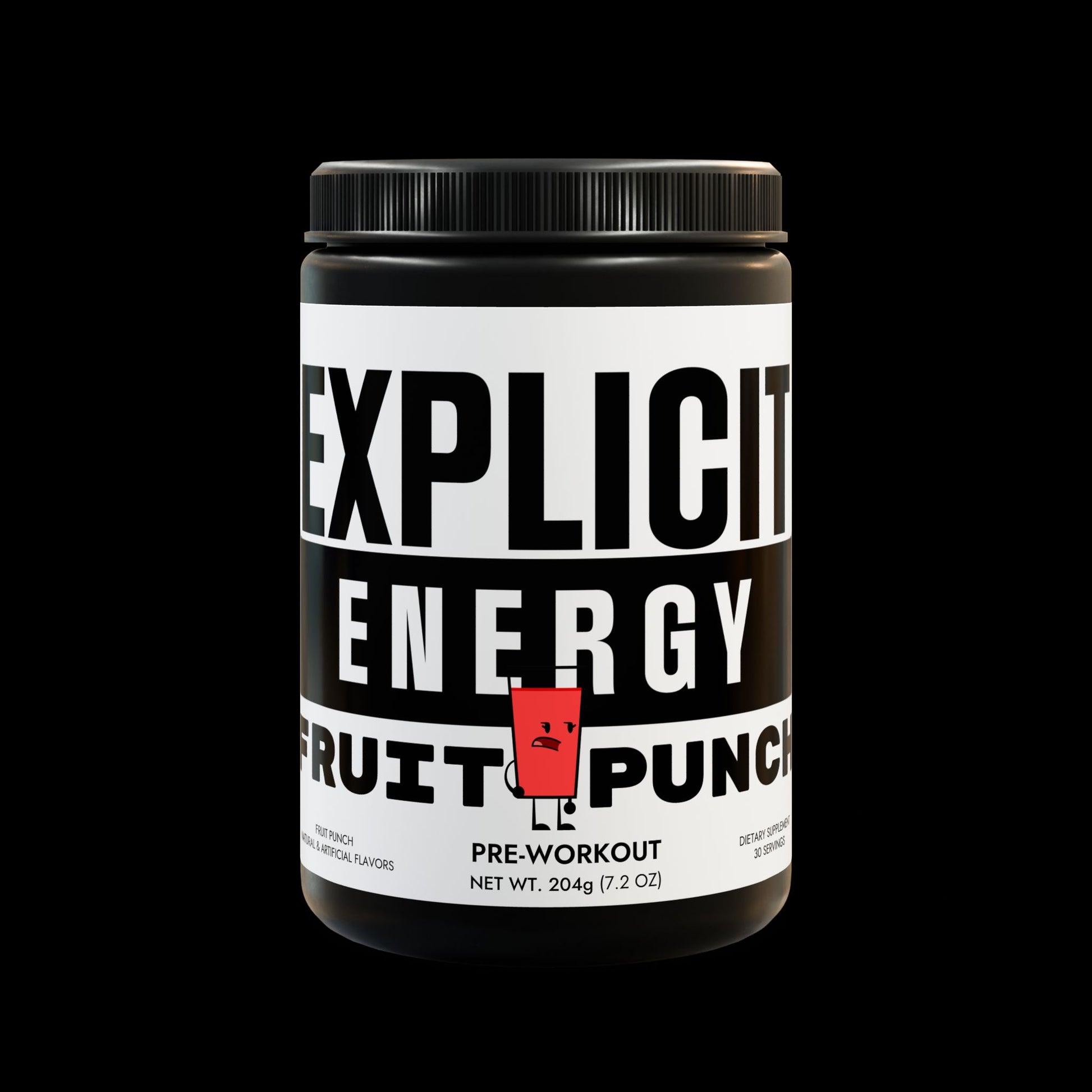 Explicit Energy Pre-Workout Supplement Fruit Punch: Performance, Pump & Energy (204g, 7.1oz)